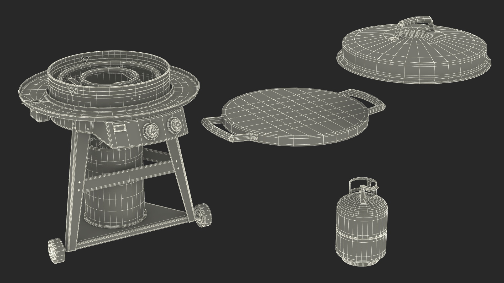 Evo Residential Professional Wheeled Cart Griddle 3D model