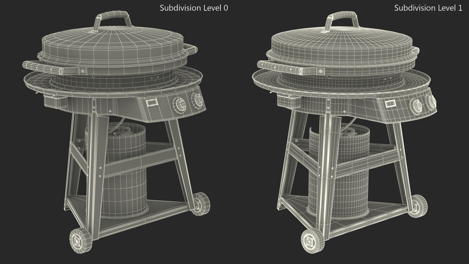 Evo Residential Professional Wheeled Cart Griddle 3D model