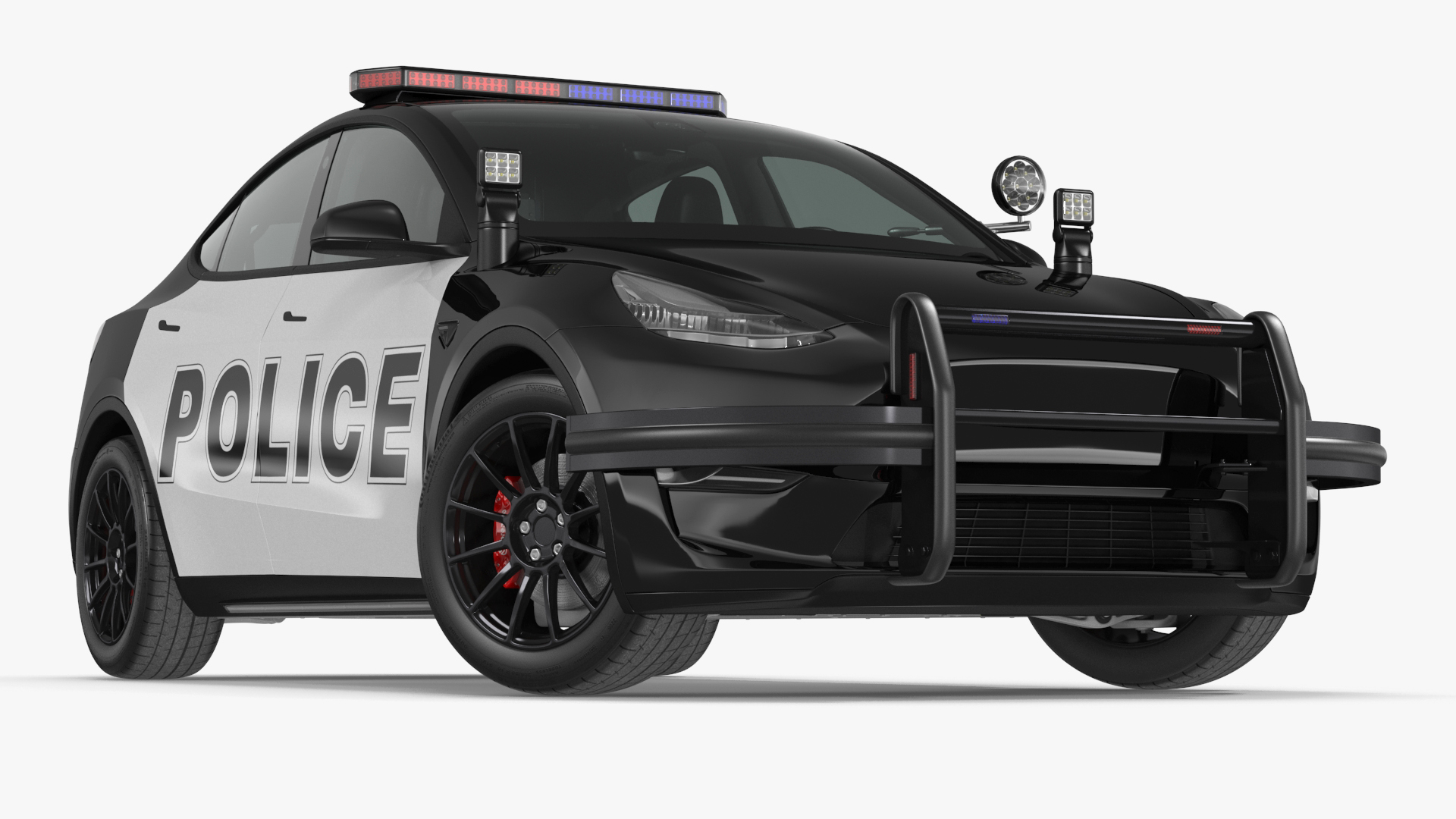 3D Police Tesla Model Y Rigged for Cinema 4D