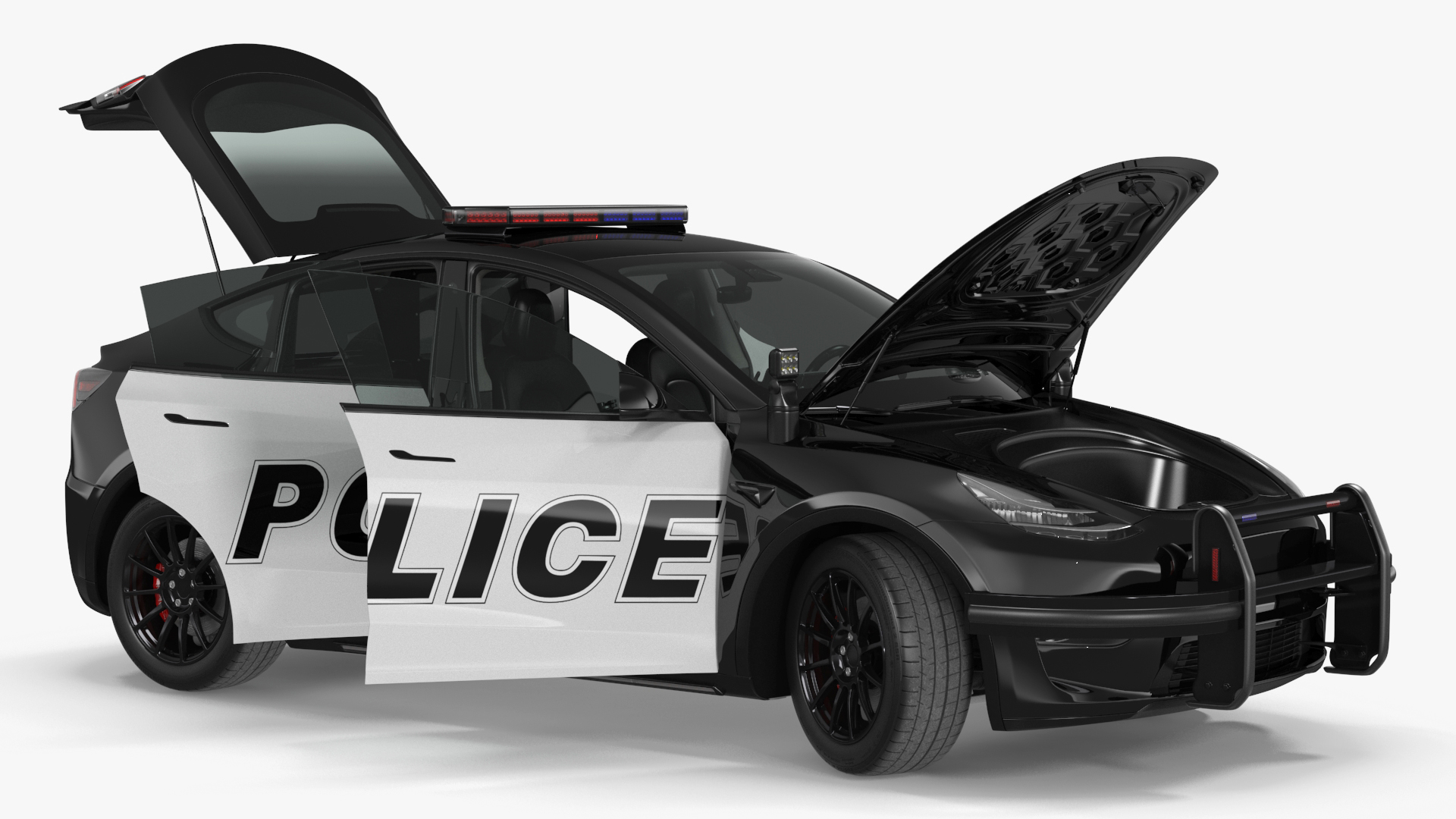 3D Police Tesla Model Y Rigged for Cinema 4D