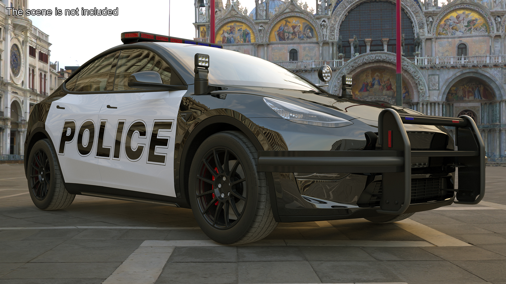 3D Police Tesla Model Y Rigged for Cinema 4D