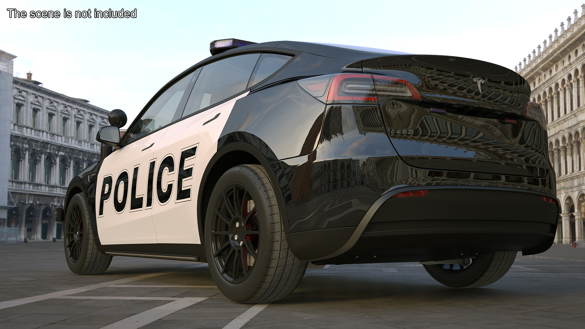 3D Police Tesla Model Y Rigged for Cinema 4D