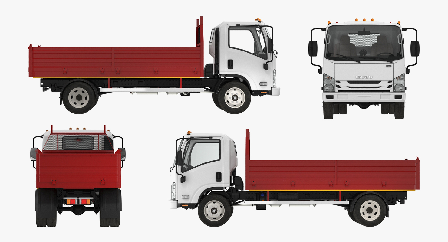 3D Isuzu NPR Dropside 2018 model