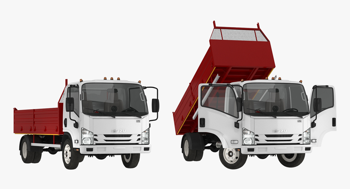 3D Isuzu NPR Dropside 2018 model