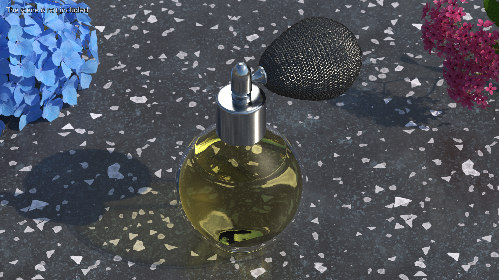 3D model Spherical Perfume Bottle with Silver Cap