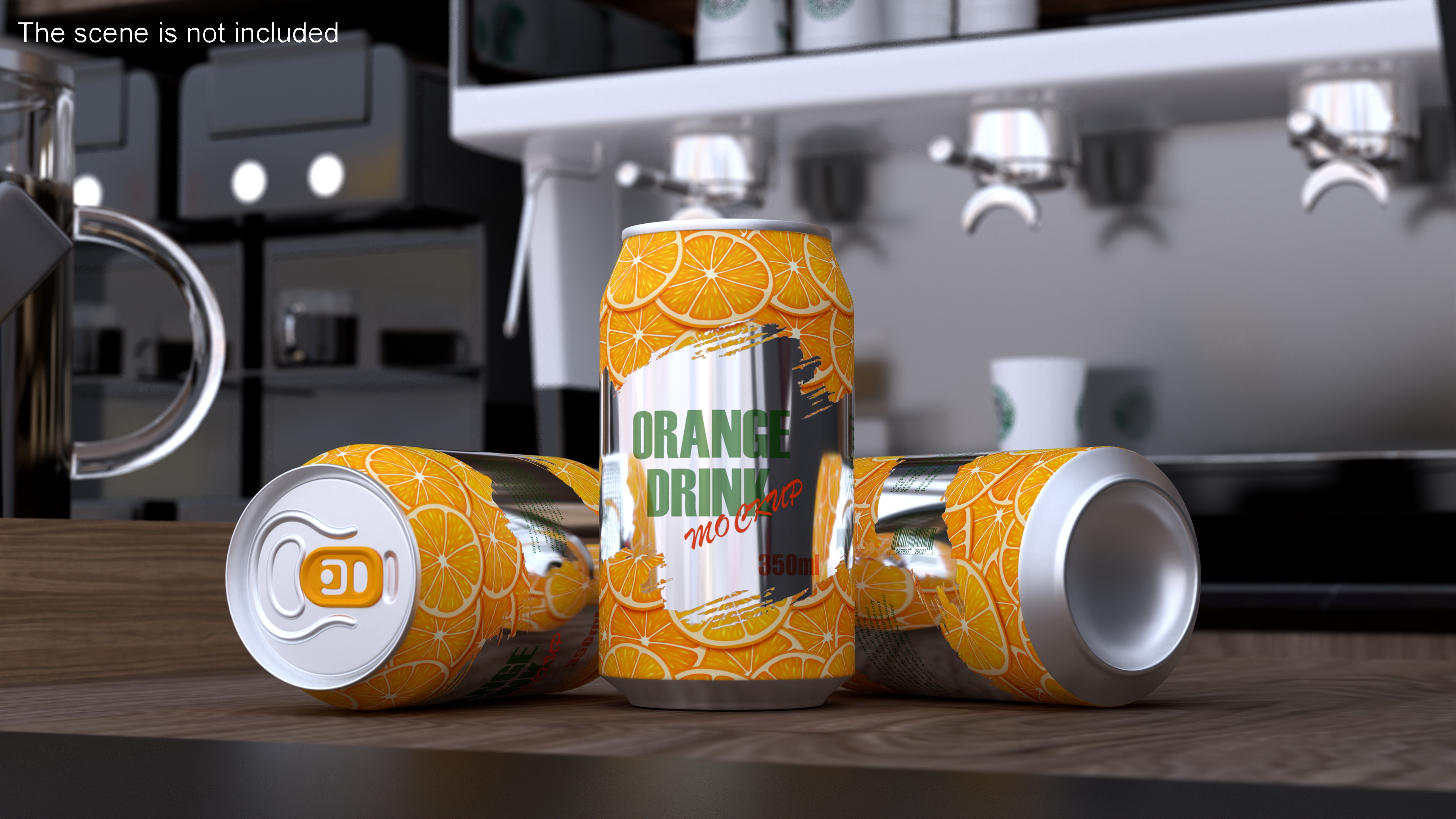 Orange Coke Can Mockup 350ml Sleek 3D model