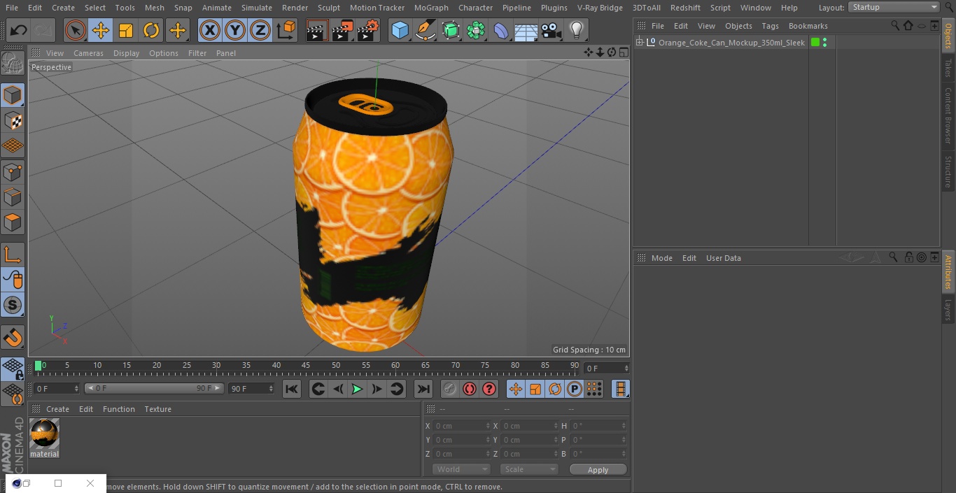 Orange Coke Can Mockup 350ml Sleek 3D model