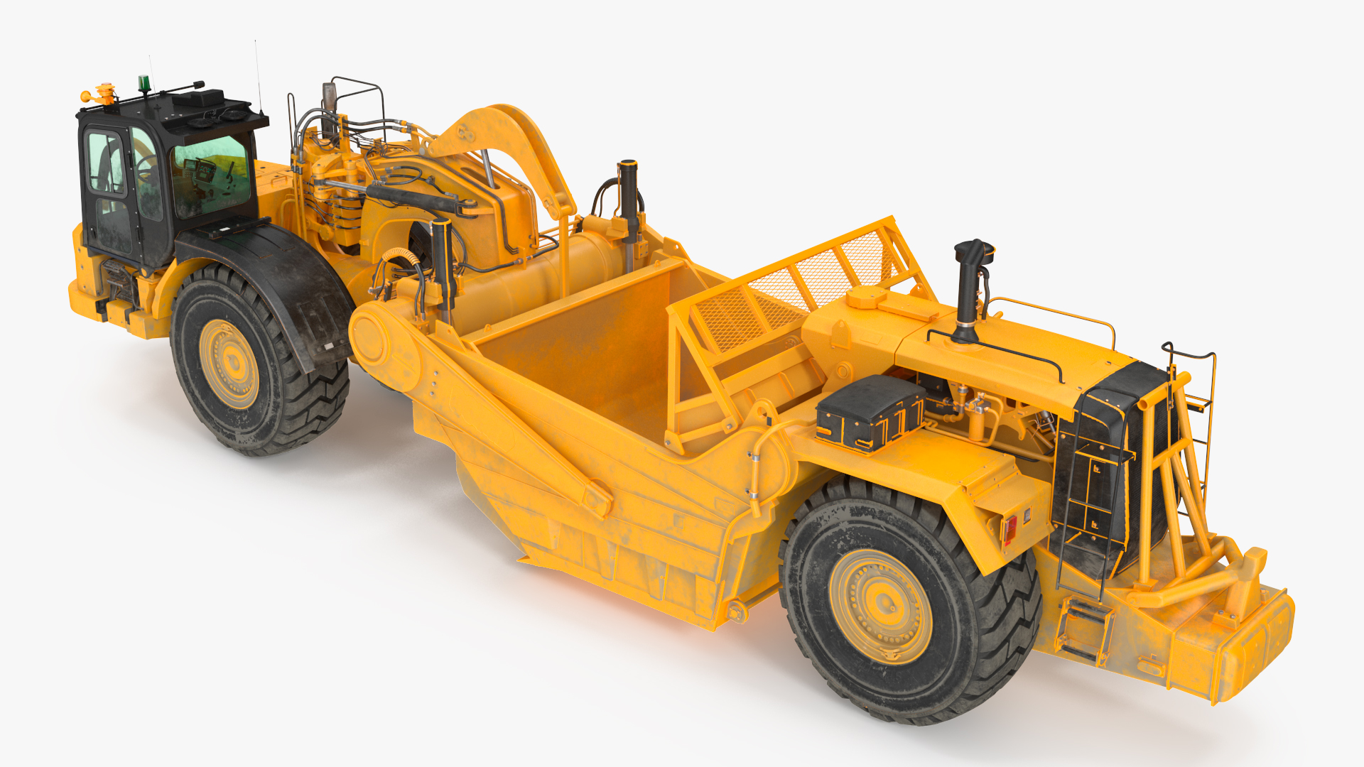 3D Wheeled Tractor Scraper Dirt model