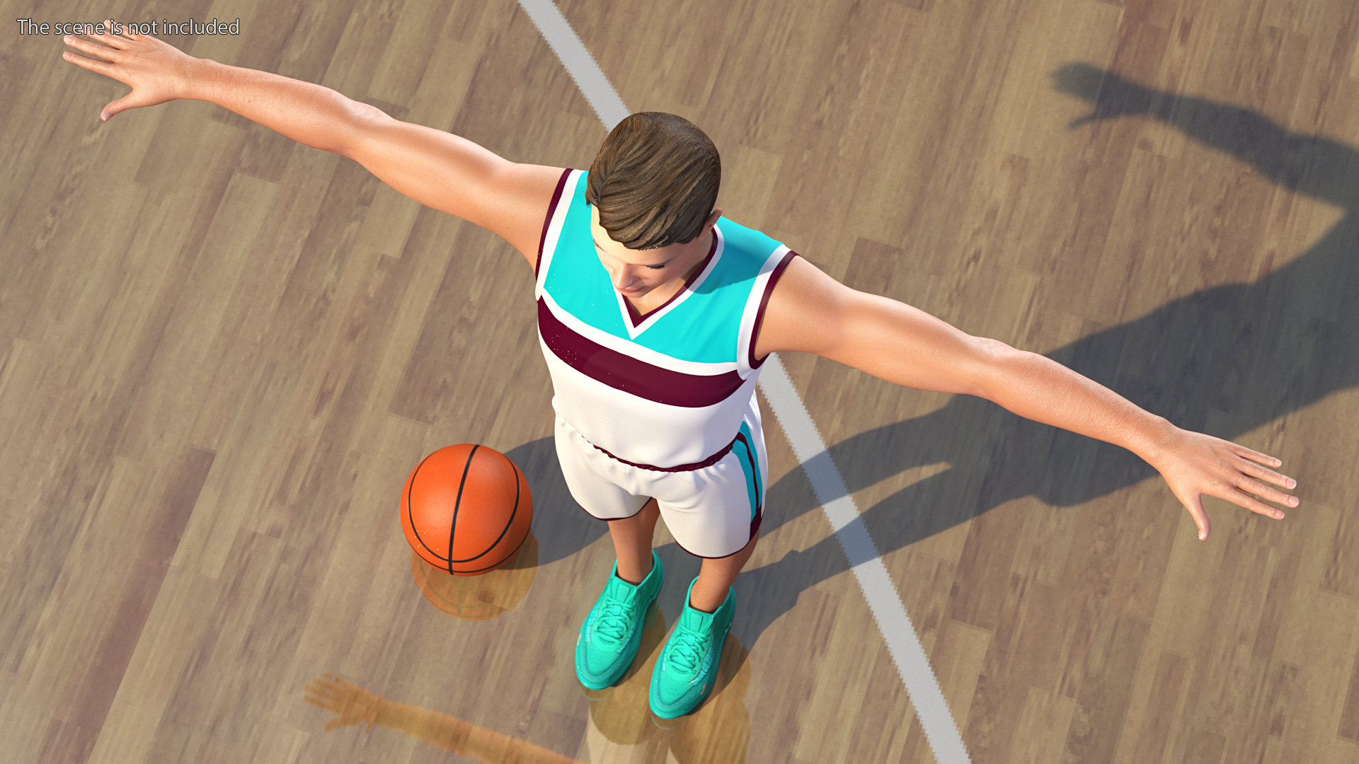 Teen Boy Basketball Neutral Pose 3D