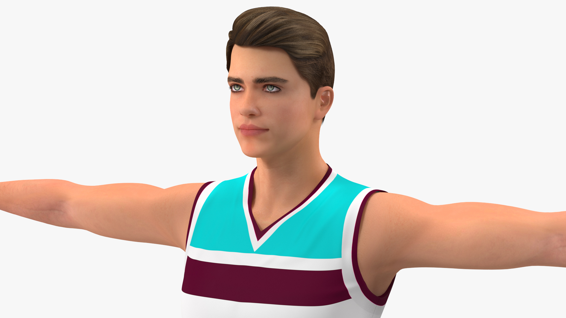 Teen Boy Basketball Neutral Pose 3D