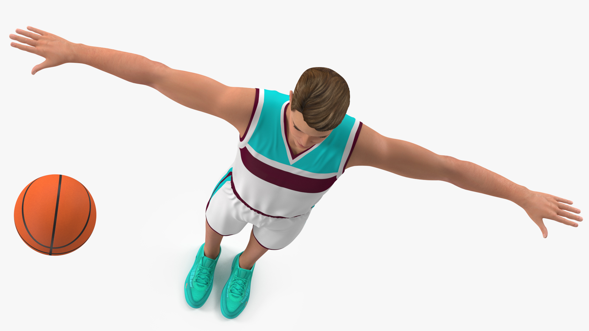 Teen Boy Basketball Neutral Pose 3D