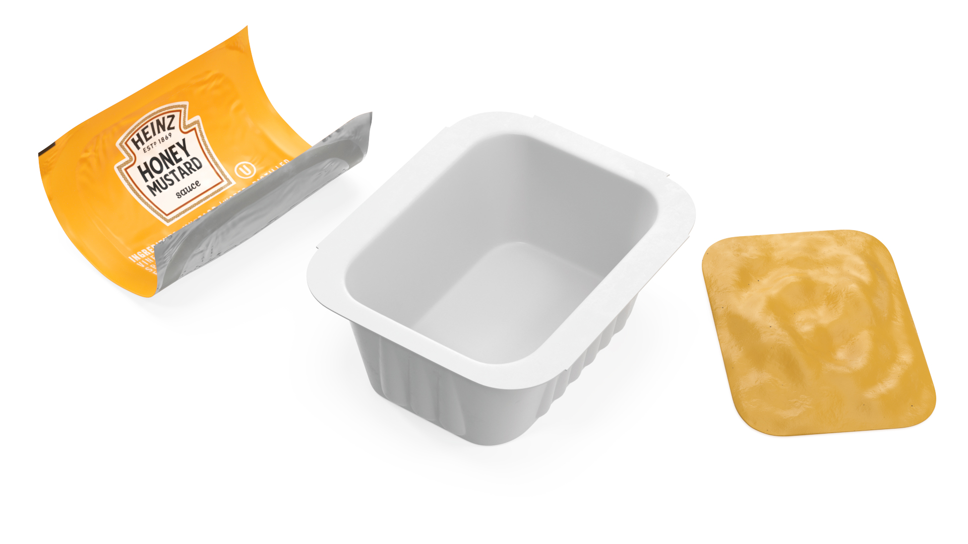 3D model Heinz Honey Mustard Sauce Dip Pot Opened