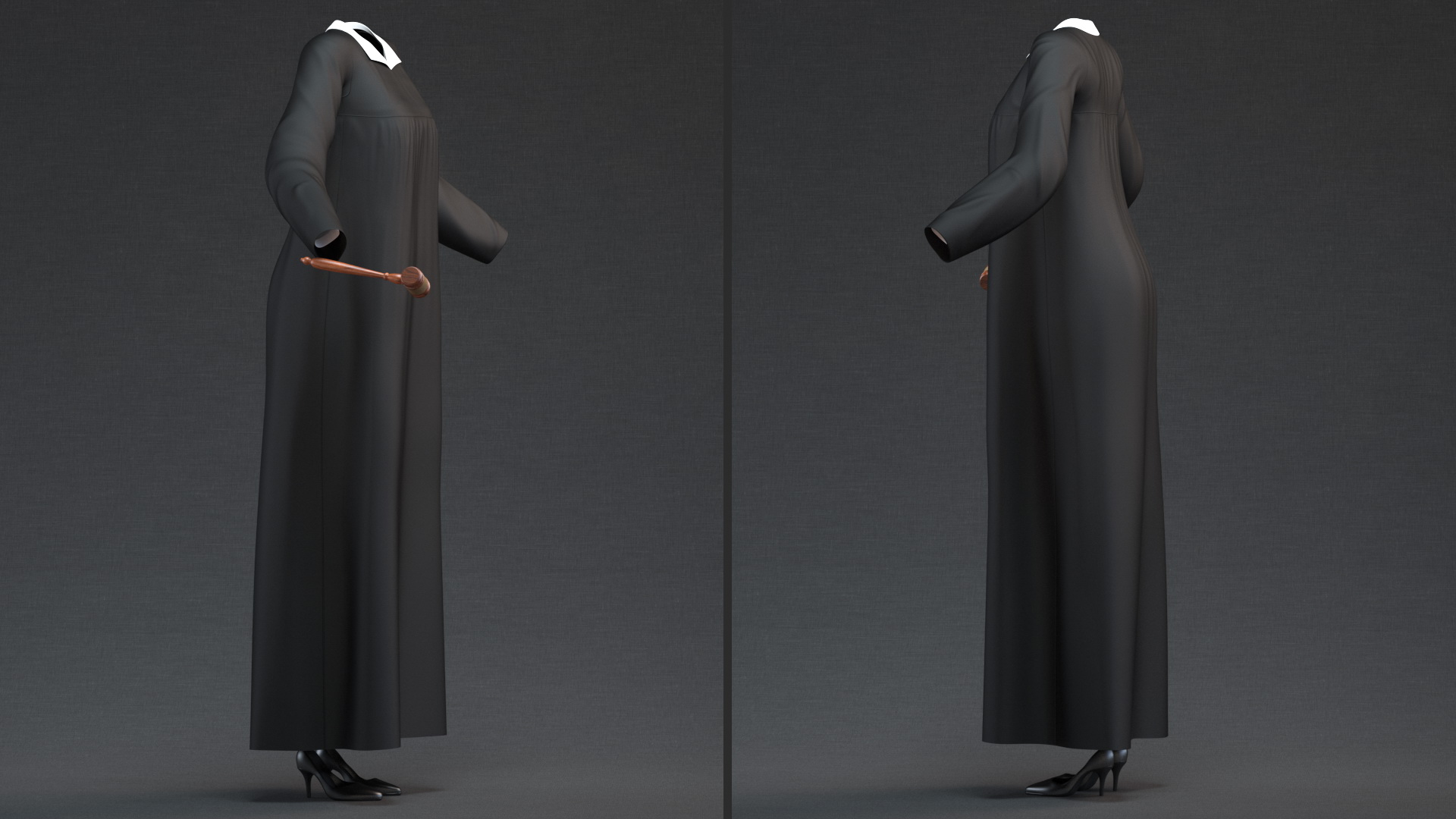 Judicial Robe with Gavel 3D model