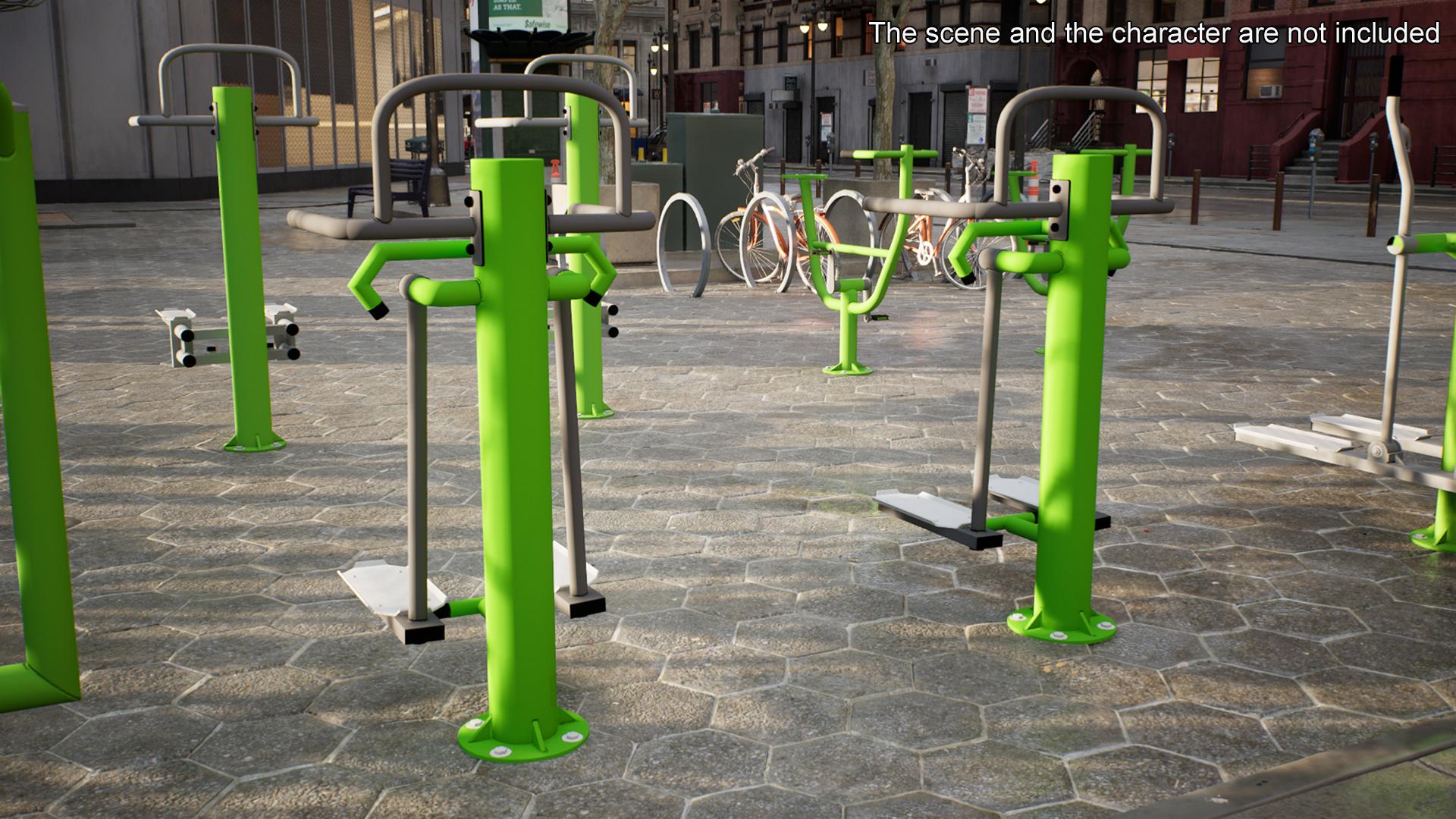 Outdoor Trainer Single Adductor Green 3D