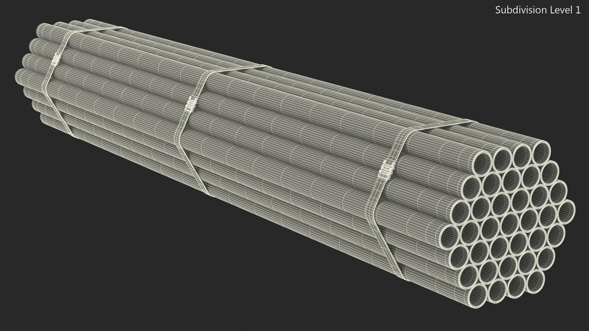 Plastic Pipes Bundle 2 Meters 3D model