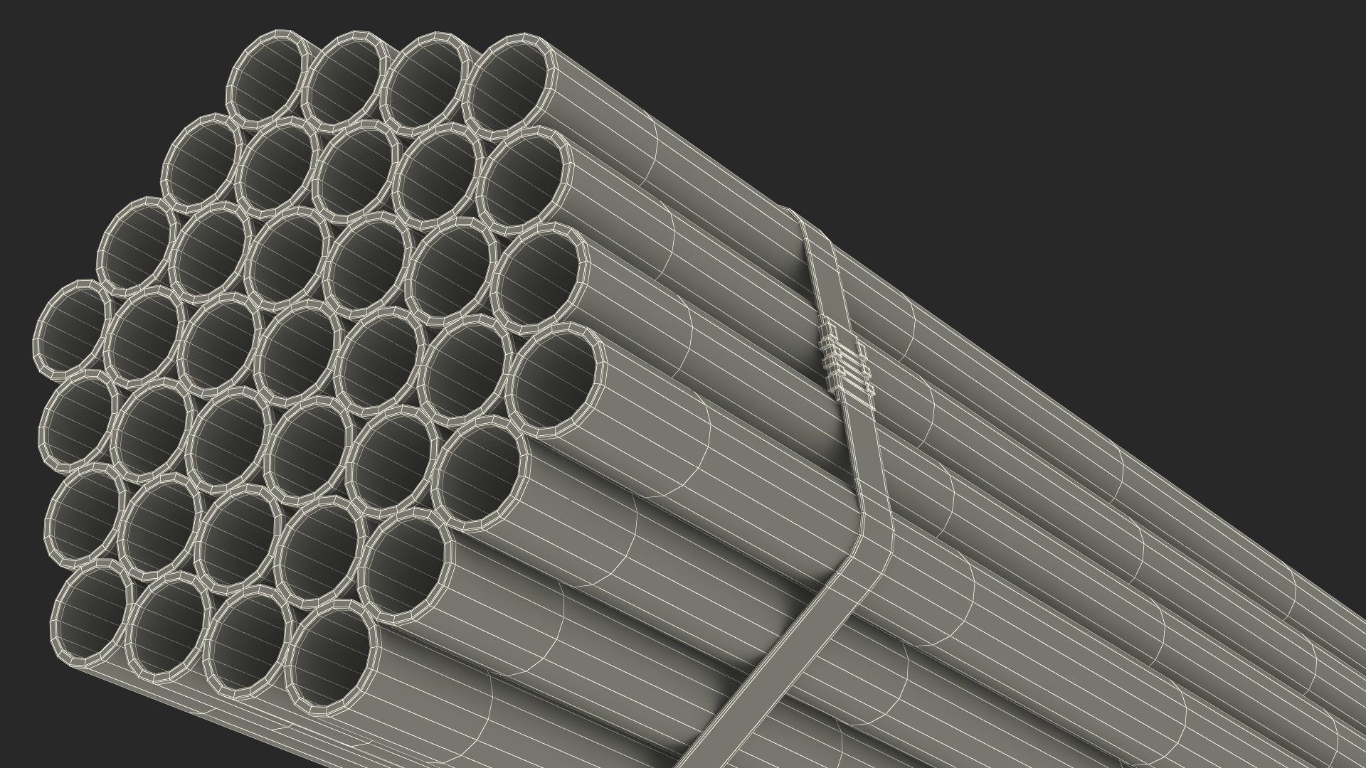 Plastic Pipes Bundle 2 Meters 3D model