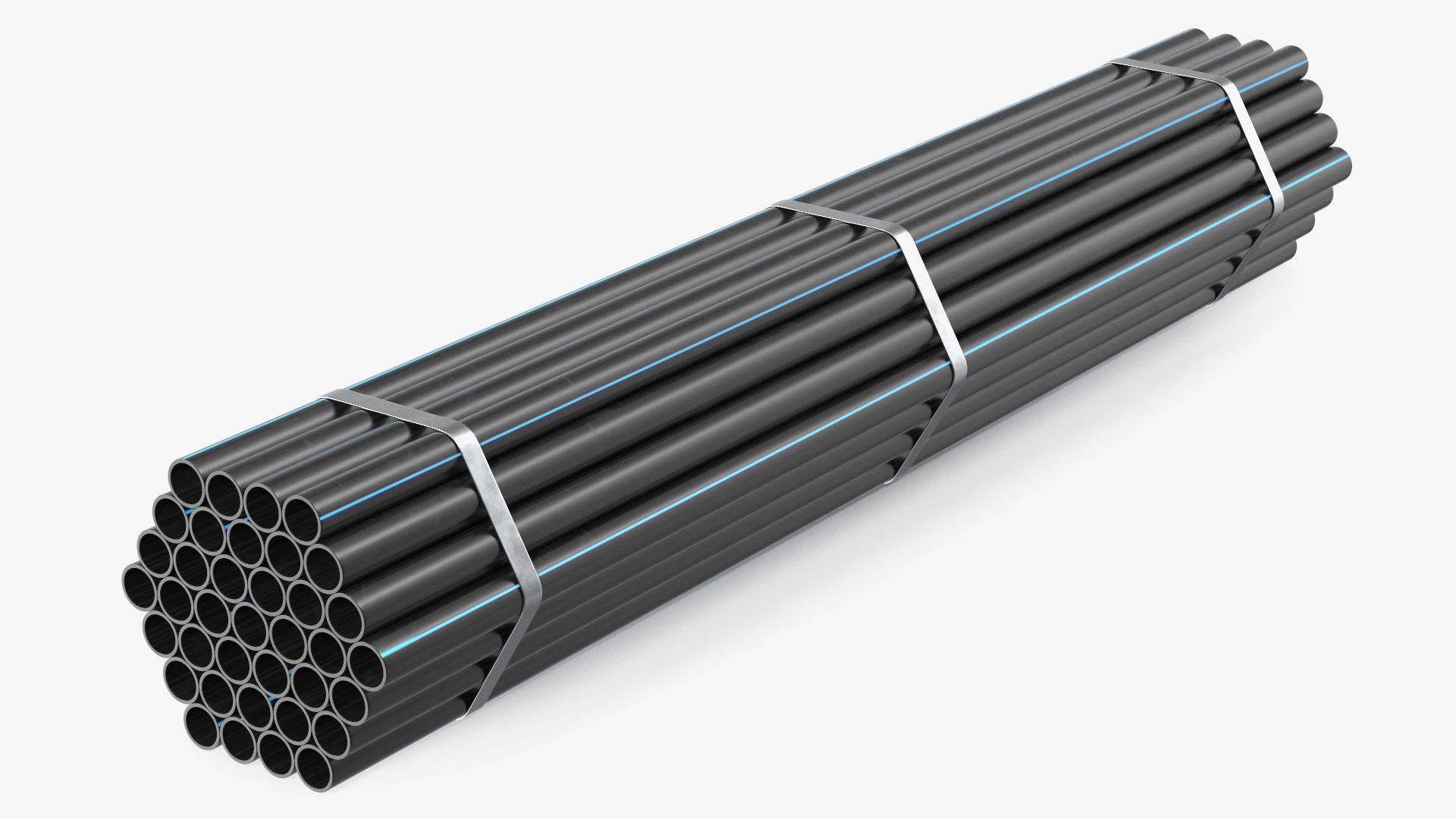 Plastic Pipes Bundle 2 Meters 3D model