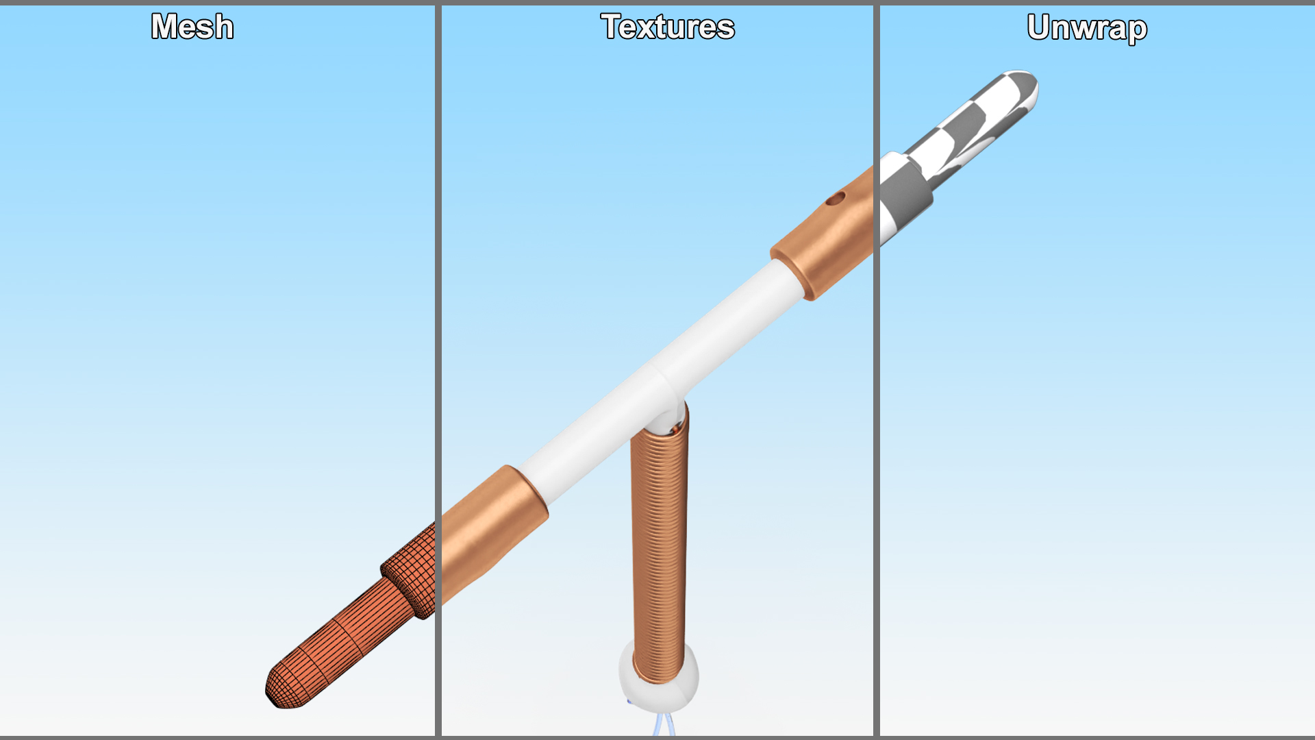 Copper Intrauterine Device T-IUD 3D