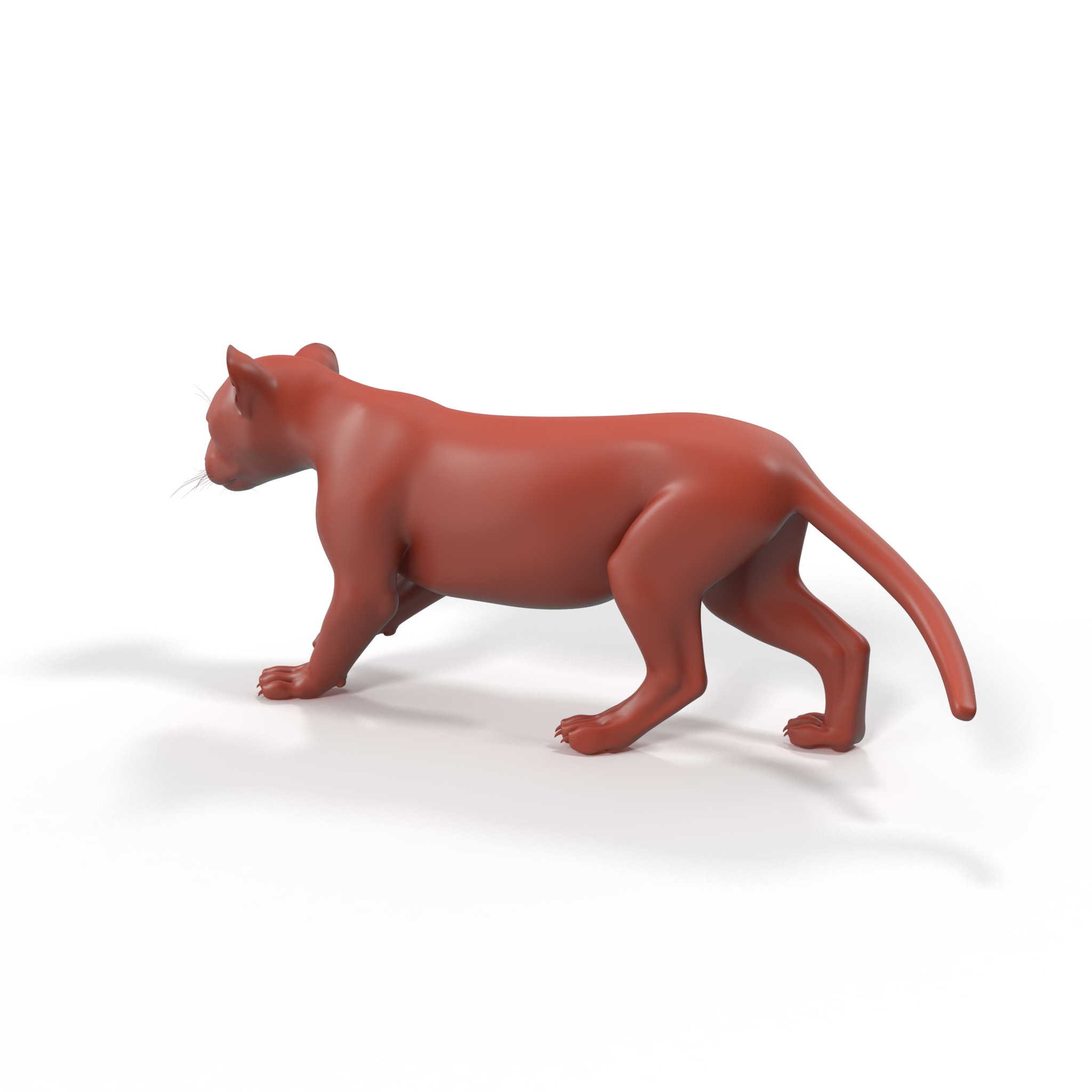 Panther Cub Wary Pose for 3D Print 3D model