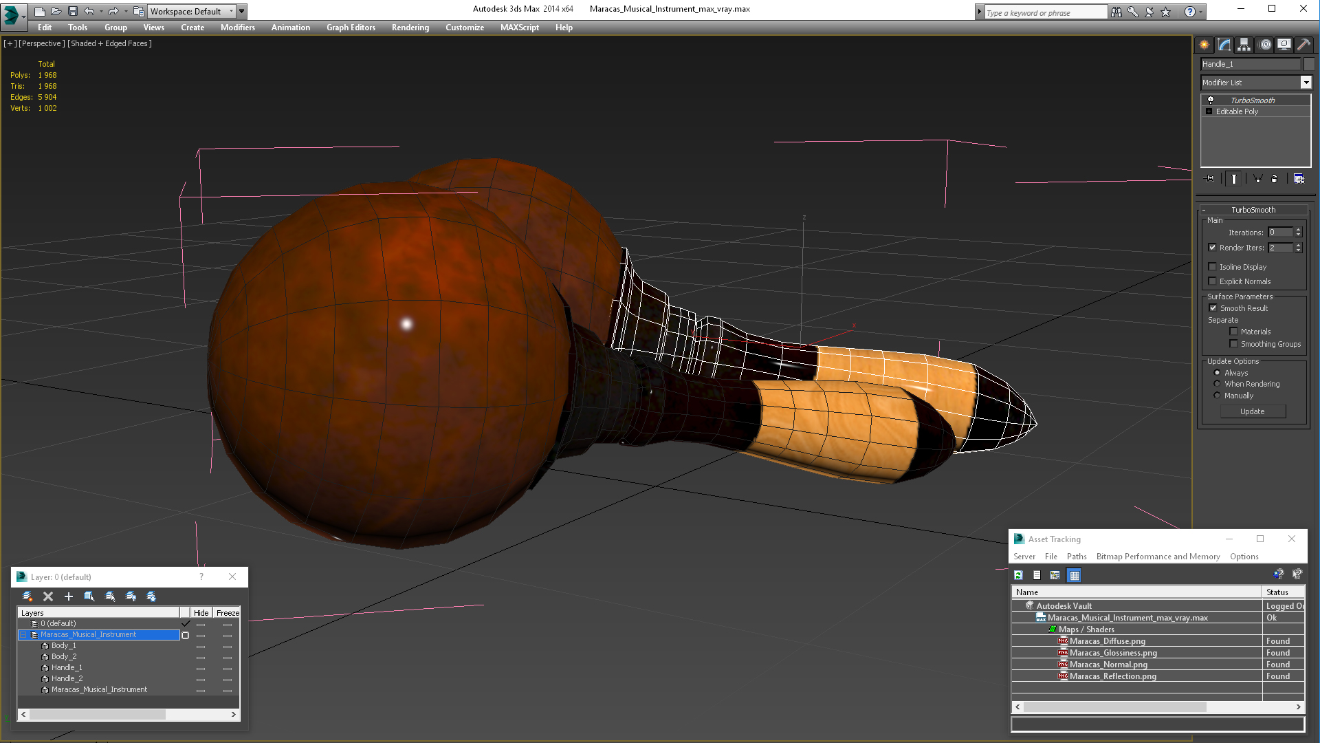 3D Maracas Musical Instrument