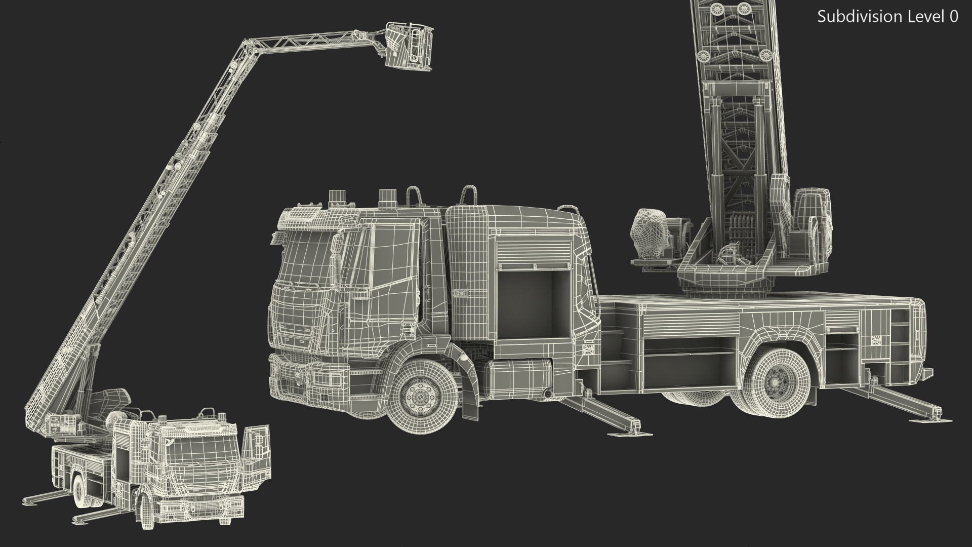 3D model Fire Truck Ready Position