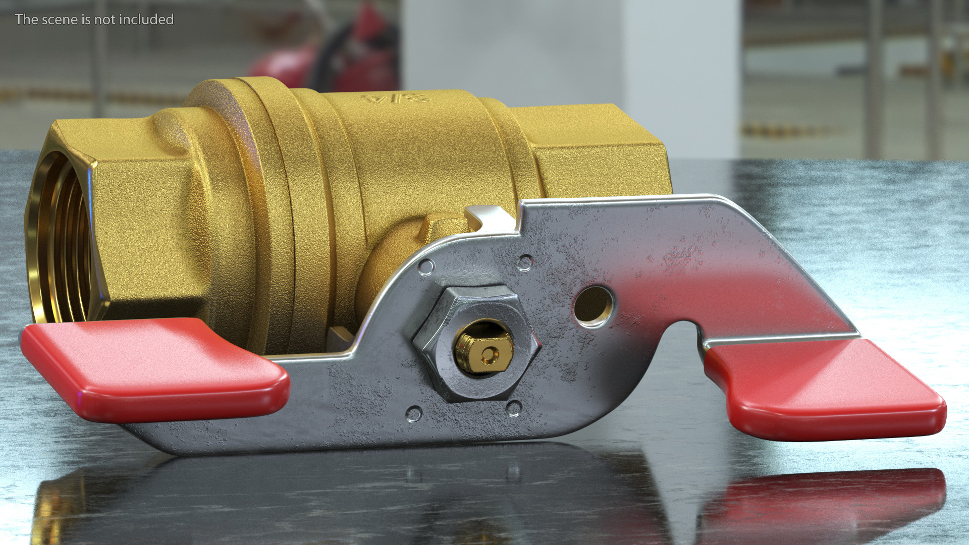 Brass Ball Valve with Union Butterfly Handle 3D model