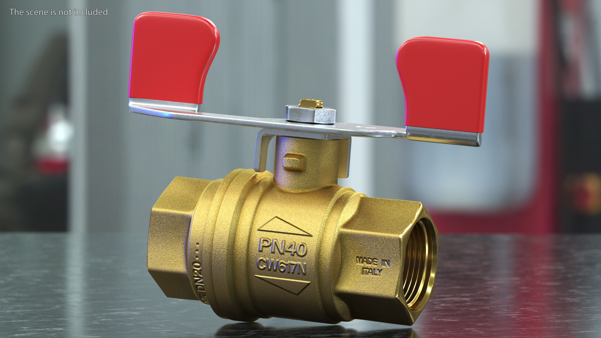 Brass Ball Valve with Union Butterfly Handle 3D model