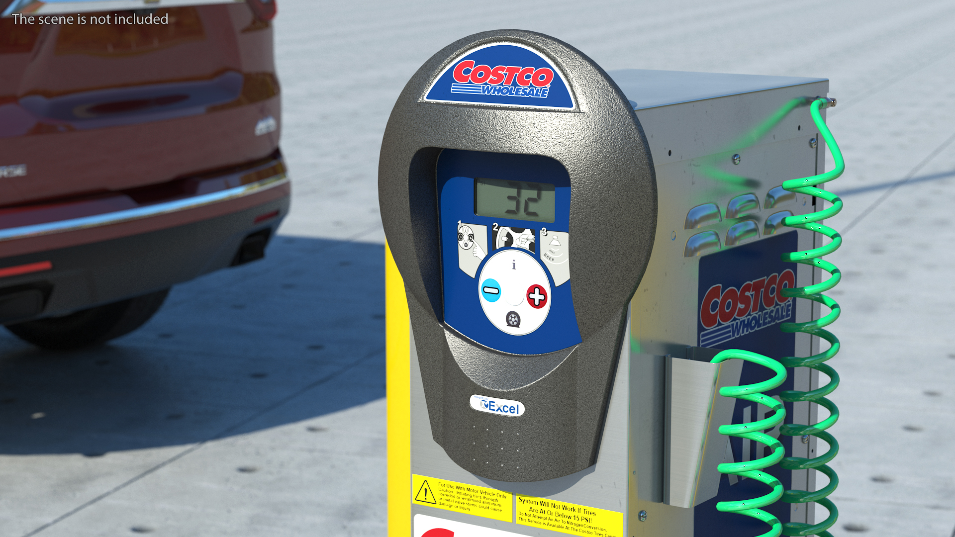 Self Service Tire Air Station Blue 3D model