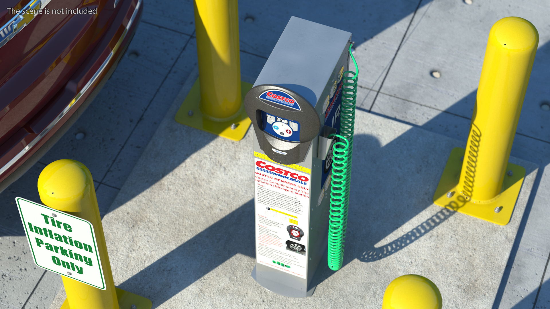 Self Service Tire Air Station Blue 3D model