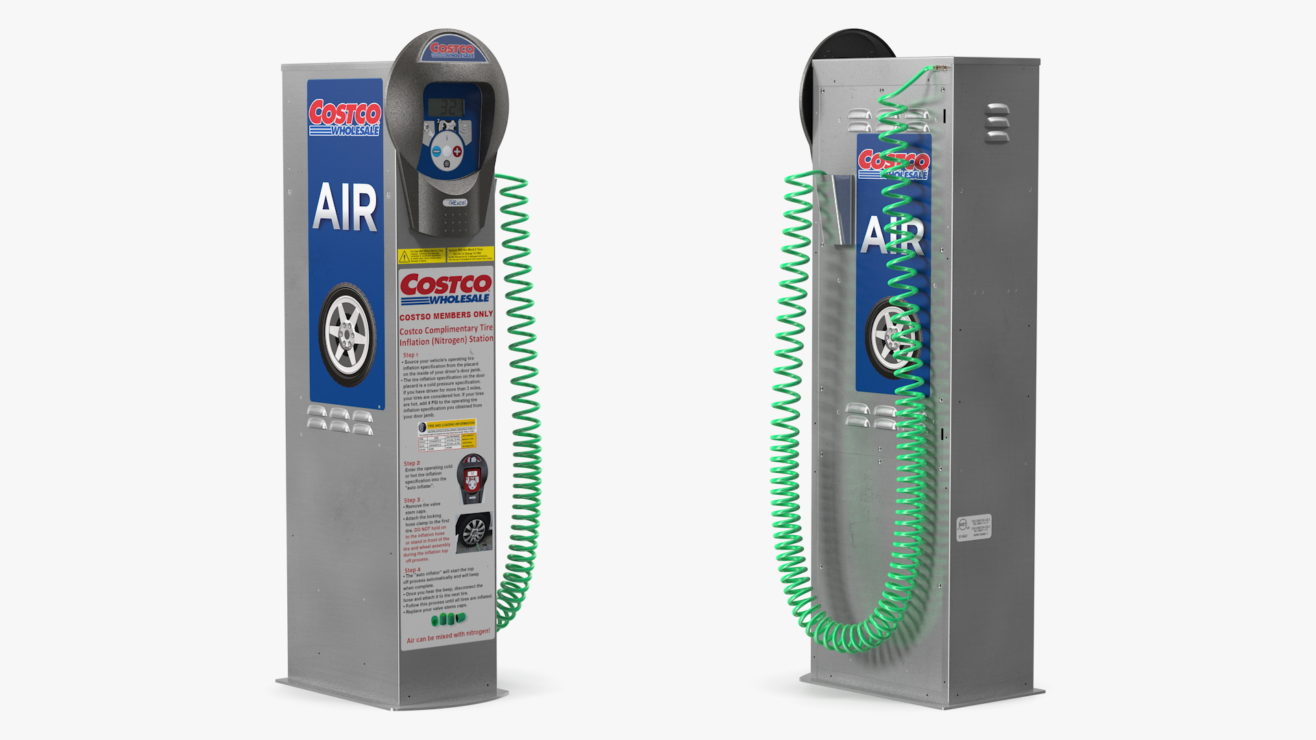 Self Service Tire Air Station Blue 3D model