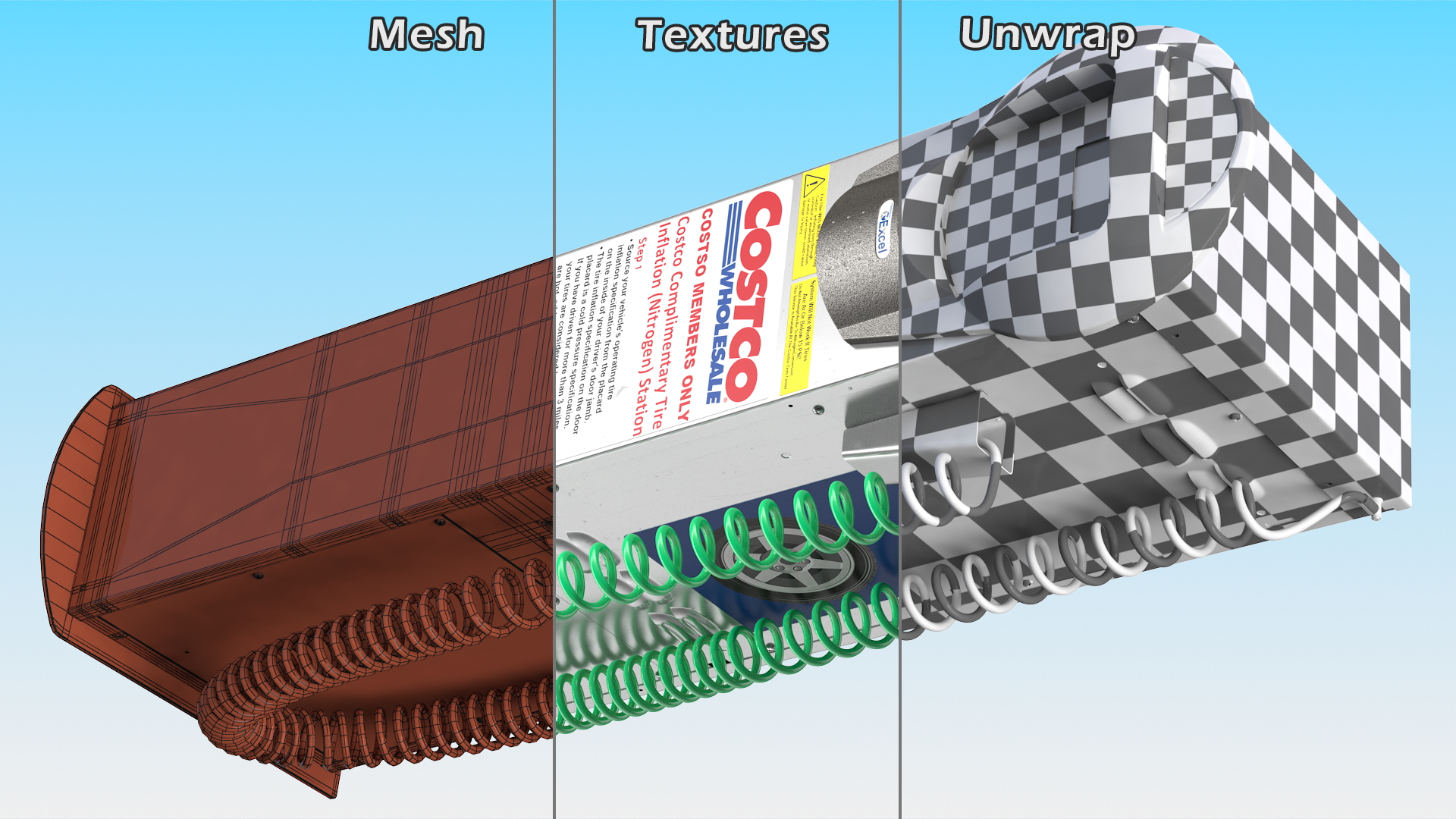 Self Service Tire Air Station Blue 3D model