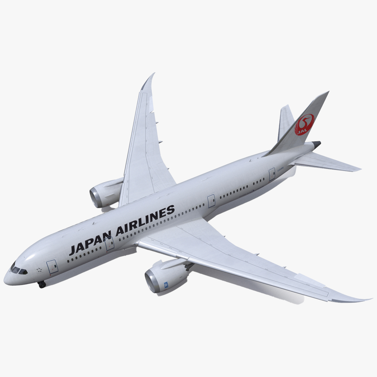 Boeing 787 Dreamliner Japan Airlines Rigged for Maya 3D