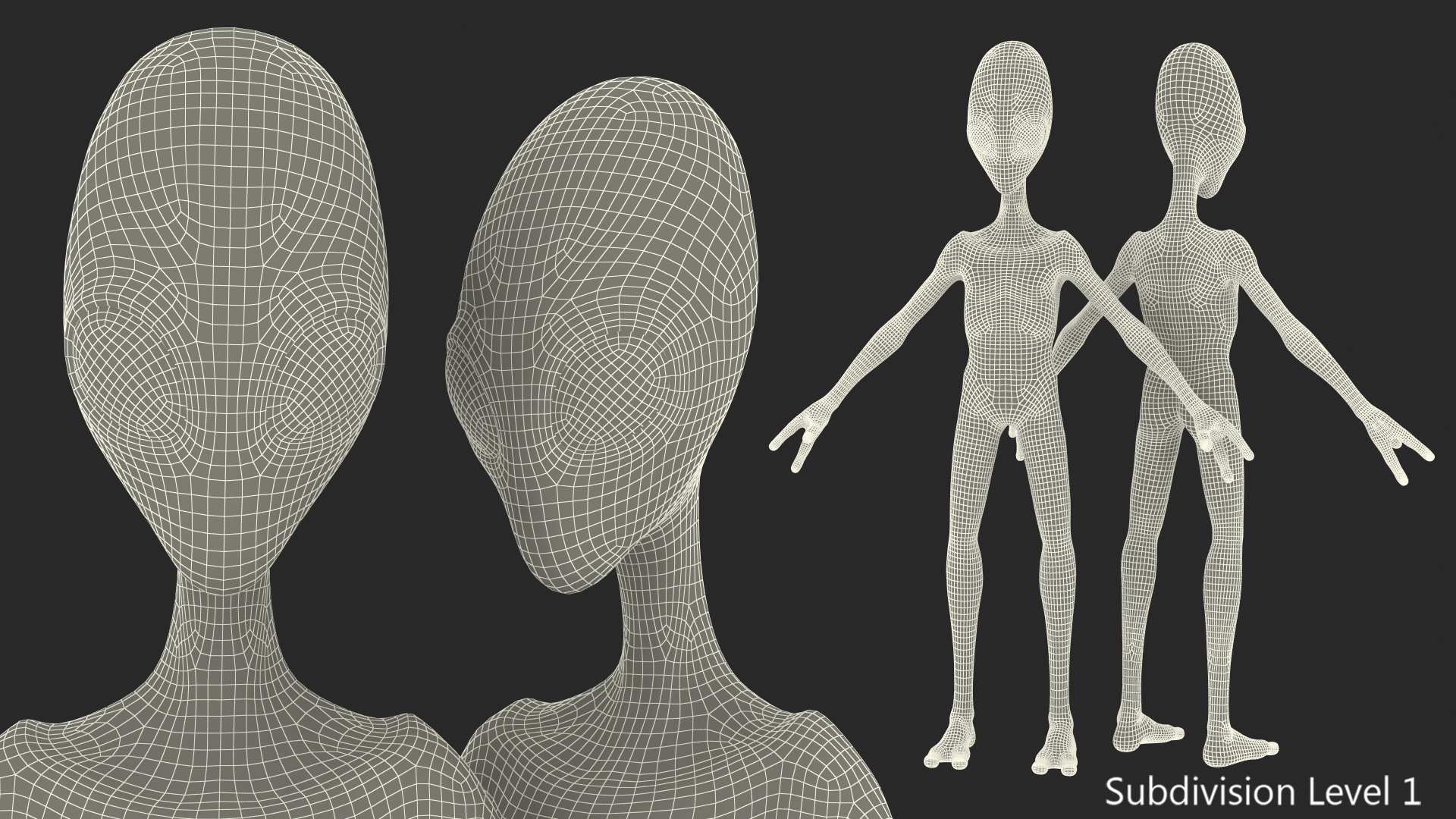 Green Alien Neutral Pose 3D model