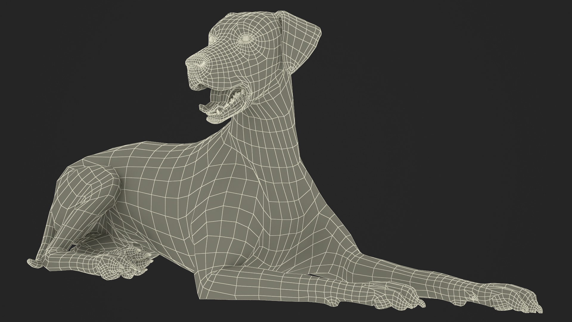 3D Lying Dalmatian Dog Fur model