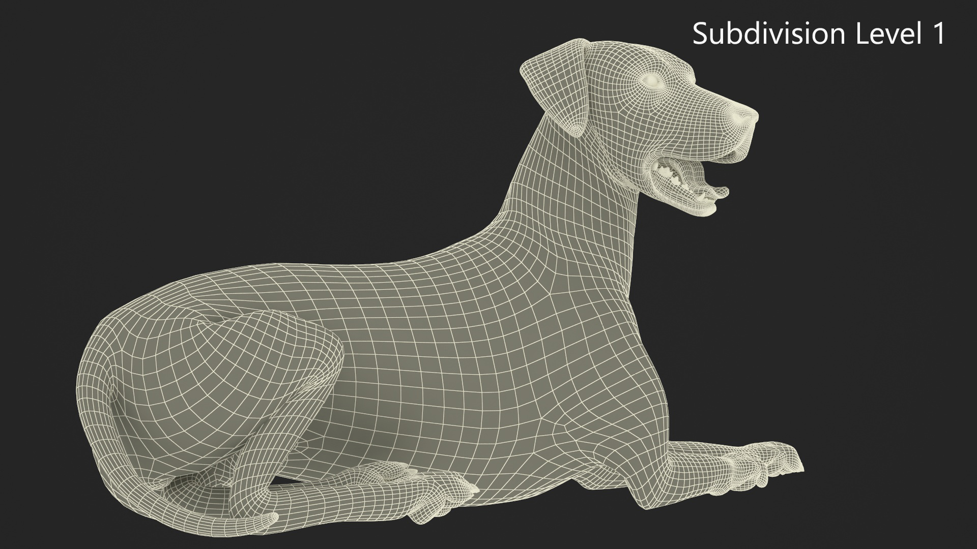 3D Lying Dalmatian Dog Fur model