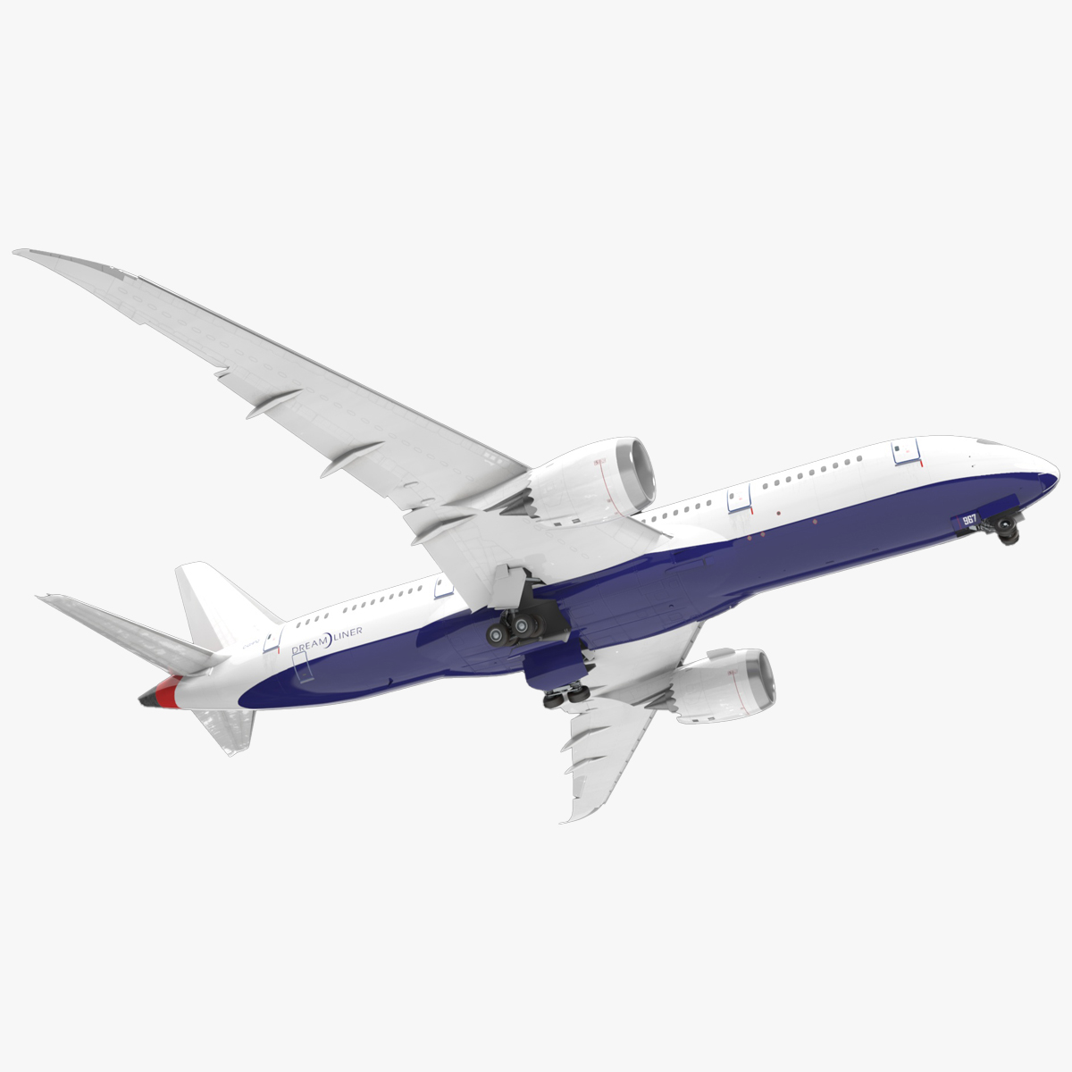 Commercial Jet Airliner Boeing 787-8 Rigged for Maya 3D