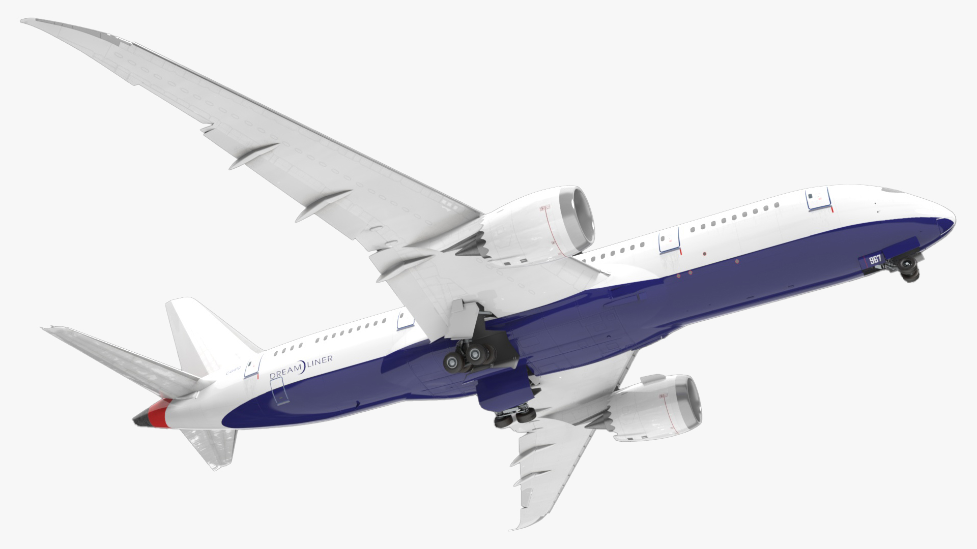 Commercial Jet Airliner Boeing 787-8 Rigged for Maya 3D