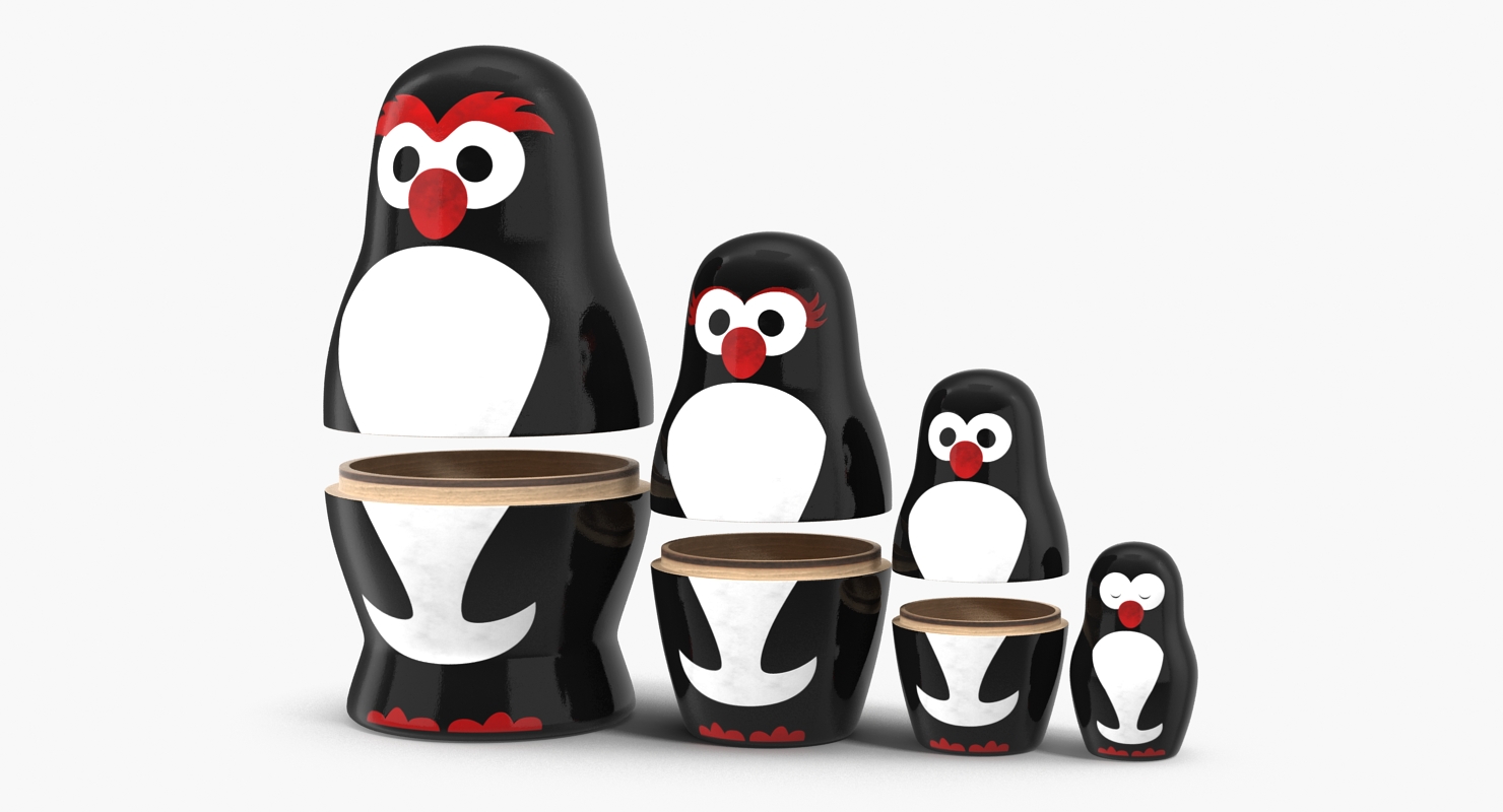 Matryoshka Penguin Set 3D