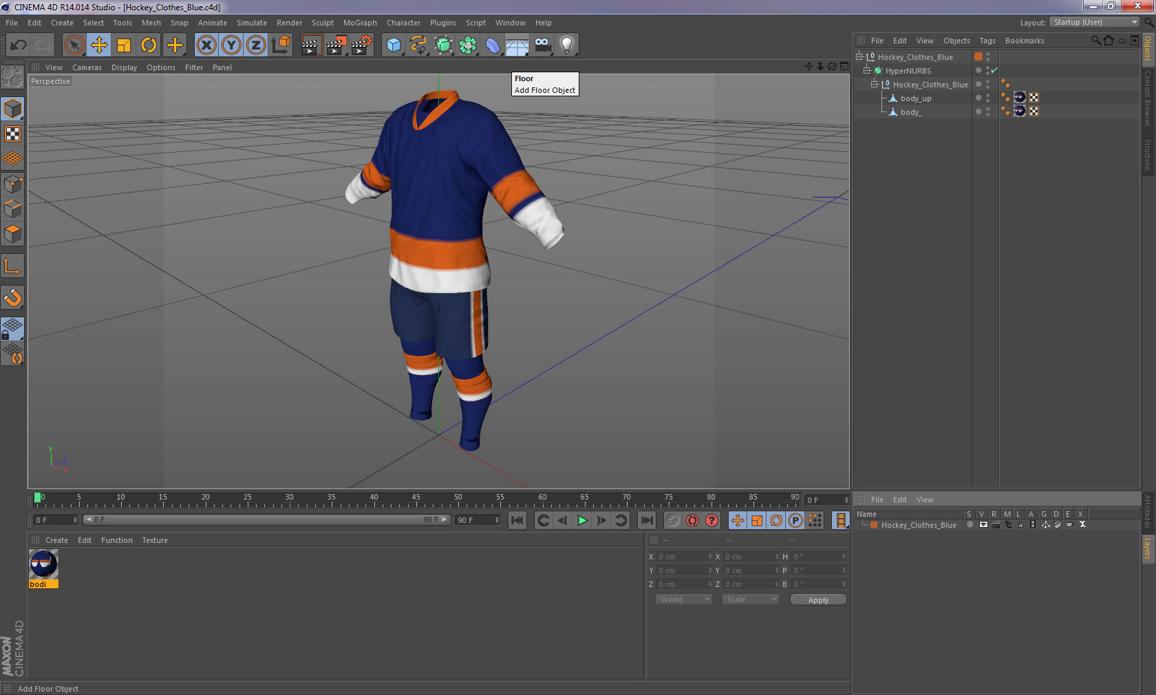 Hockey Clothes Blue 3D model