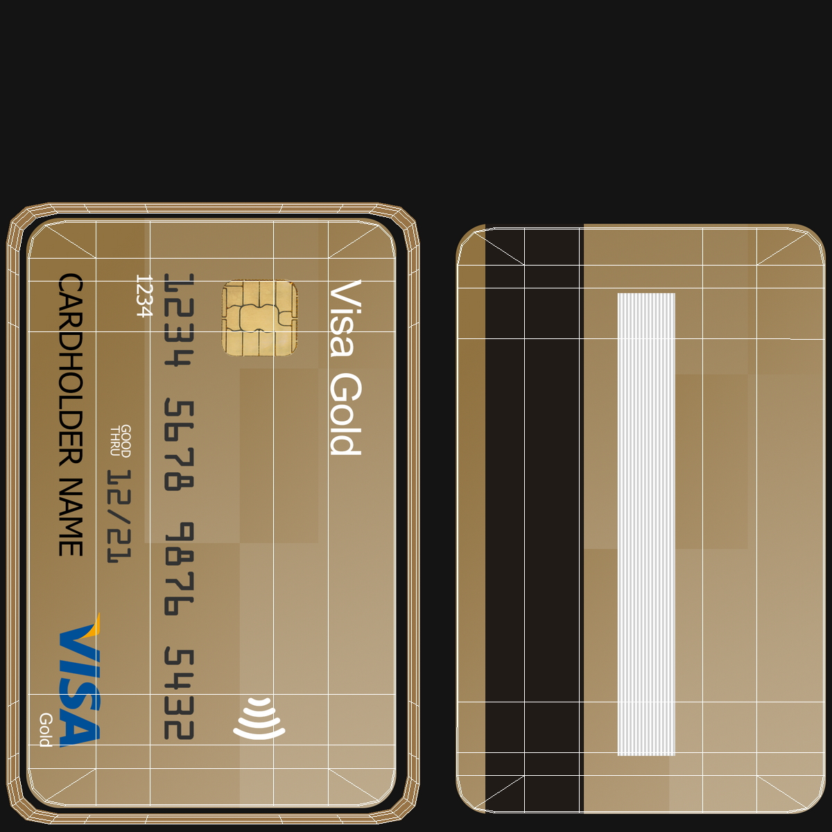 3D Visa Gold Credit Card