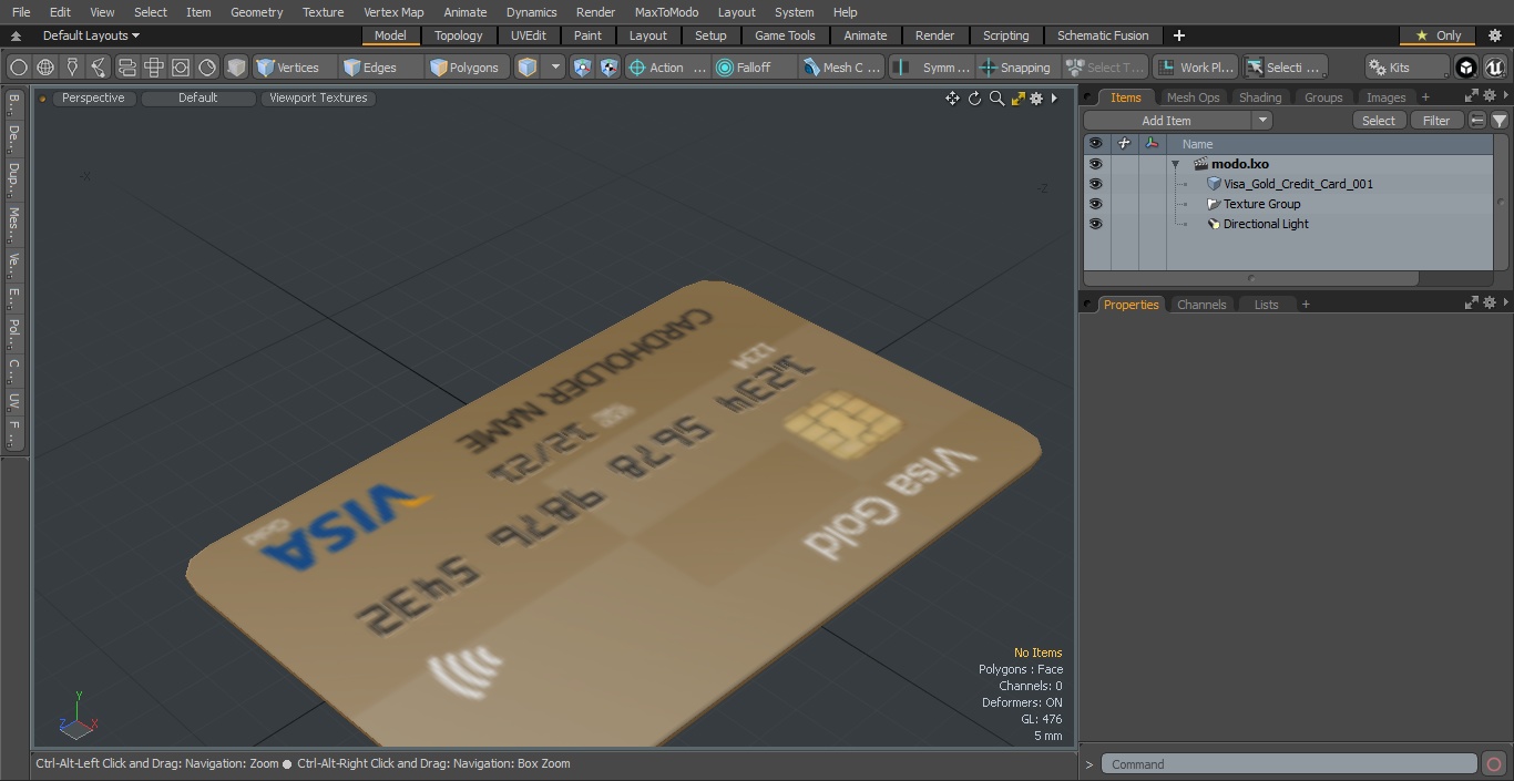 3D Visa Gold Credit Card