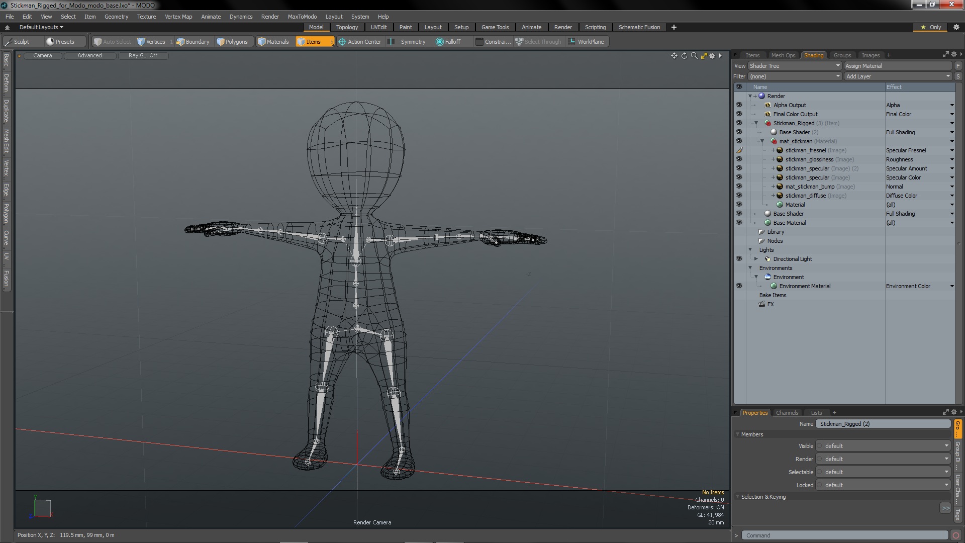 3D model Stickman Rigged