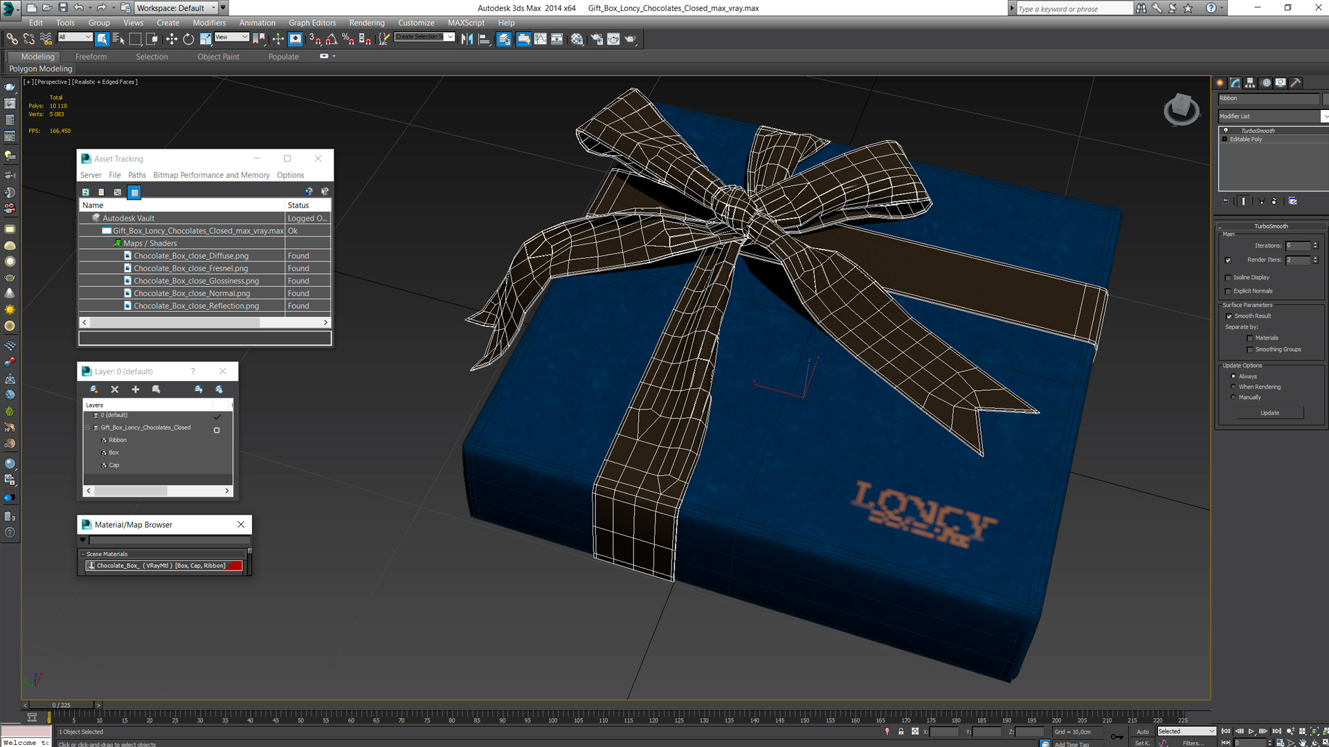 Gift Box Loncy Chocolates Closed 3D