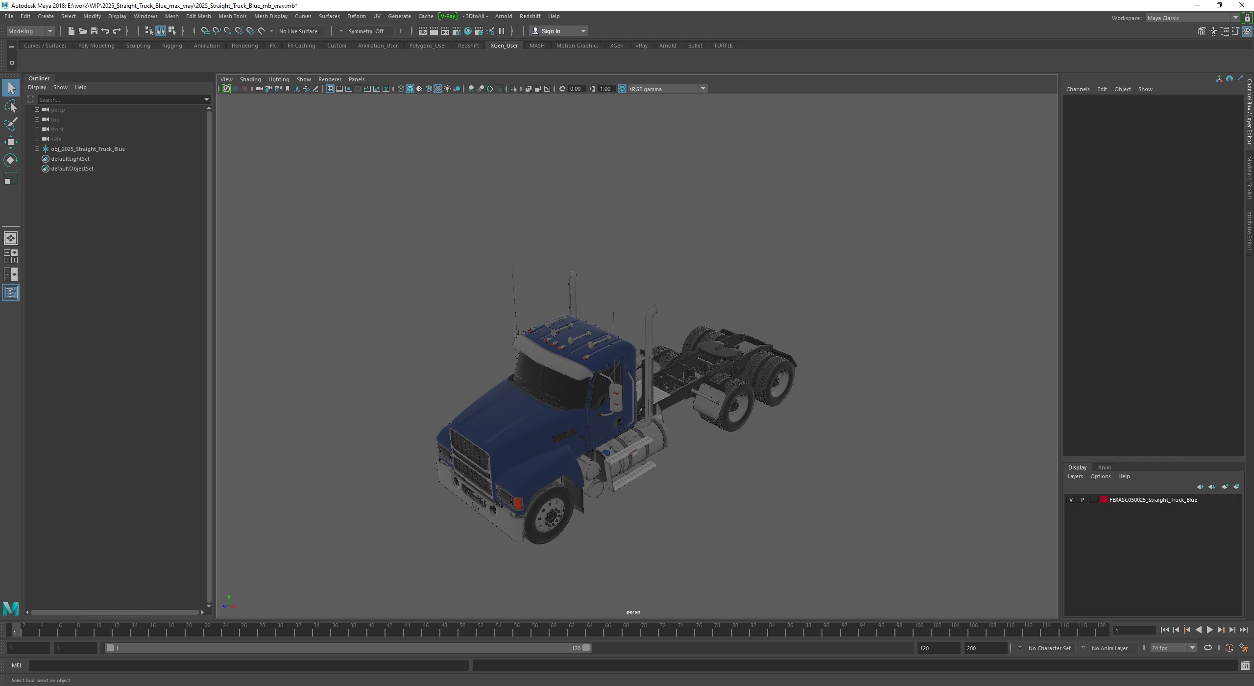 2025 Straight Truck Blue 3D model