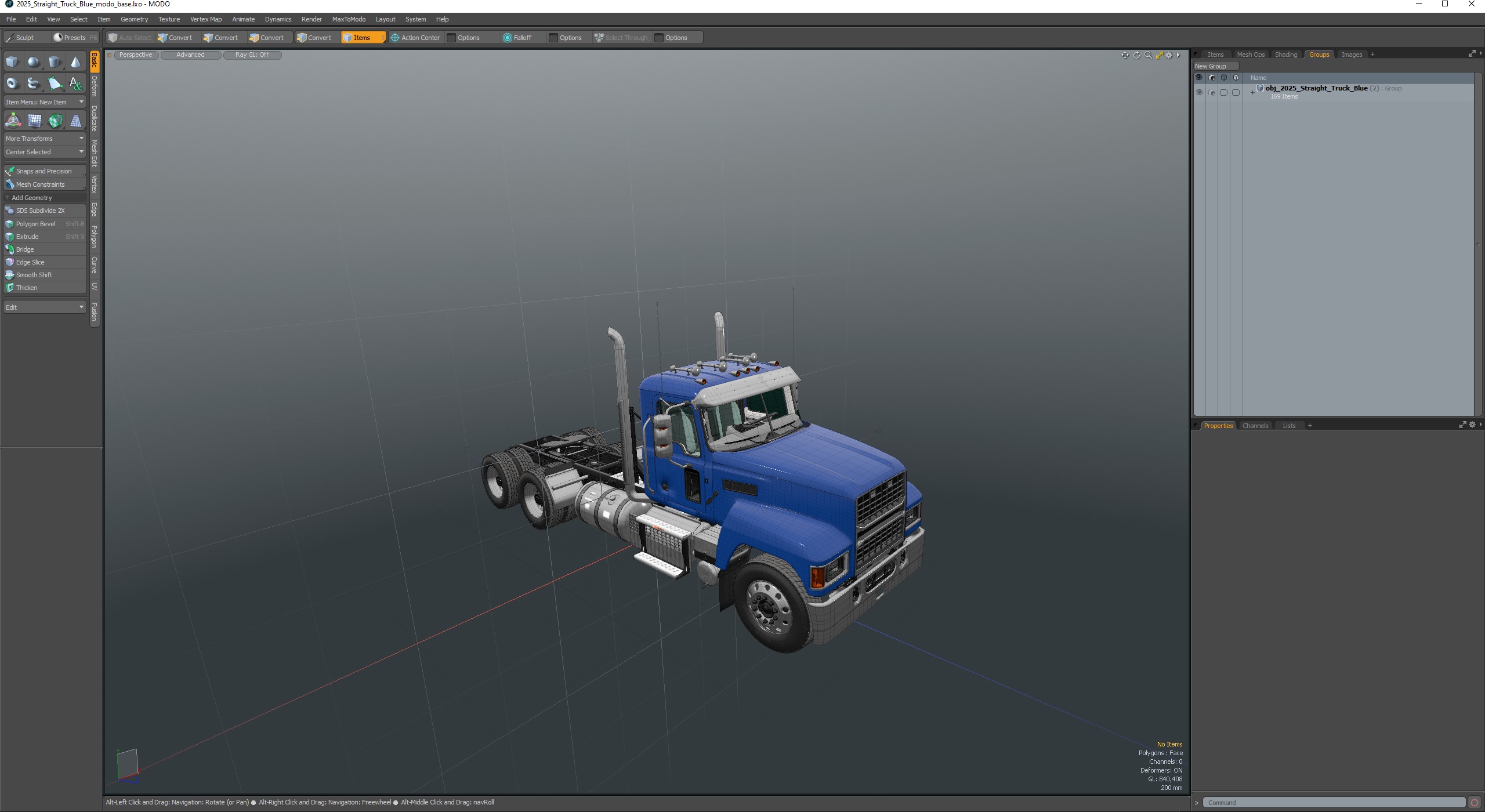 2025 Straight Truck Blue 3D model