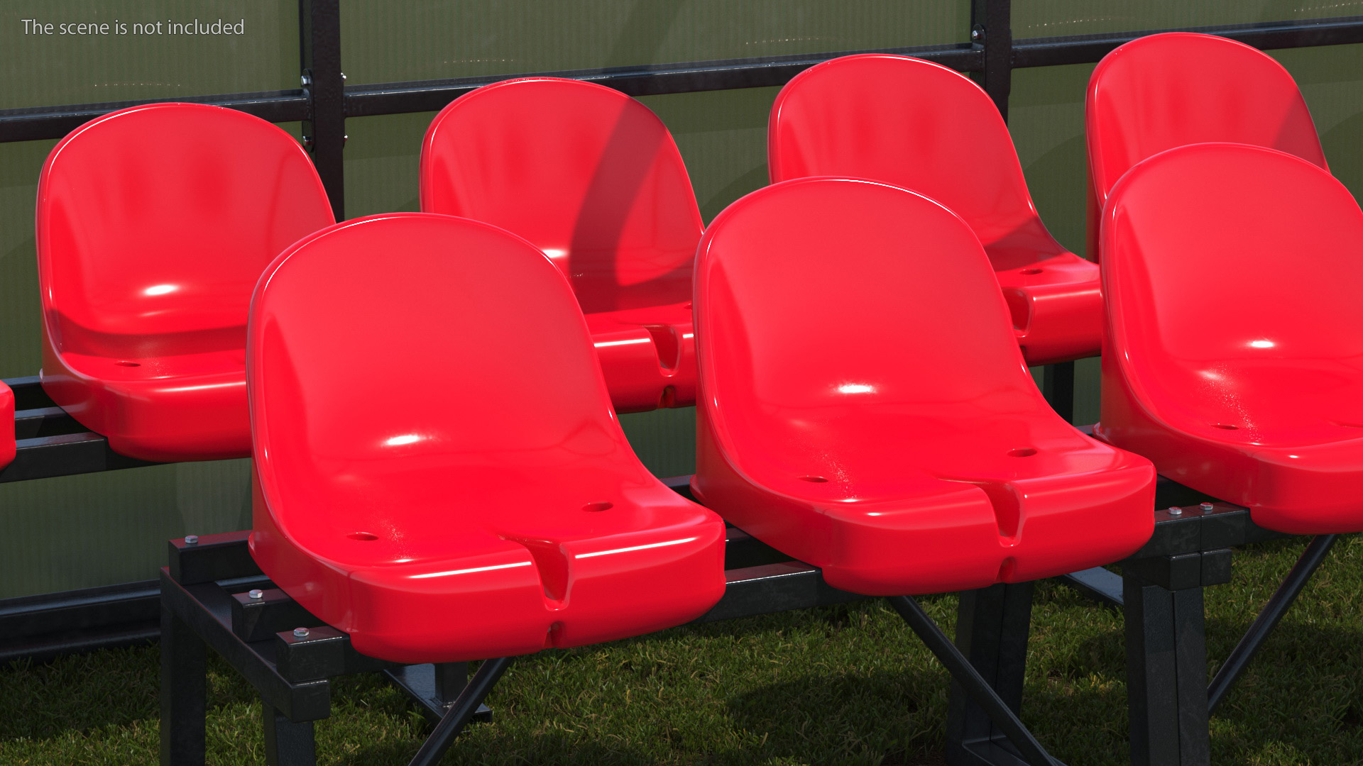 3D Plastic Sports Seat Red model