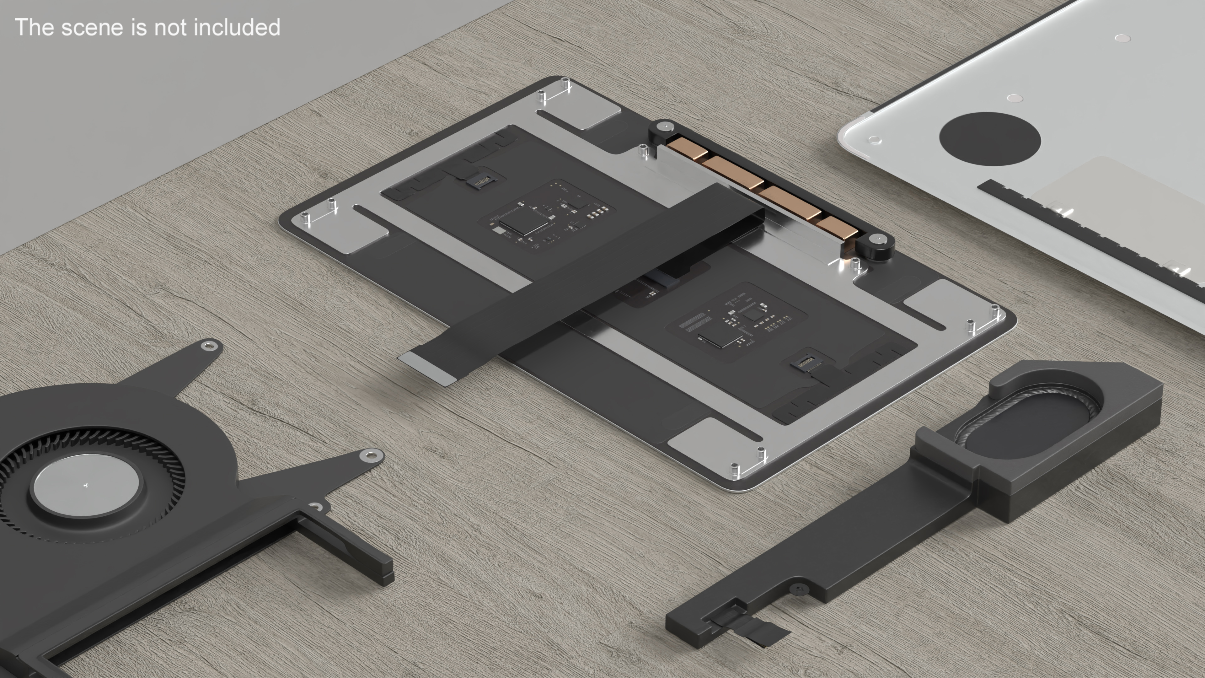 3D model Disassembled Laptop Parts