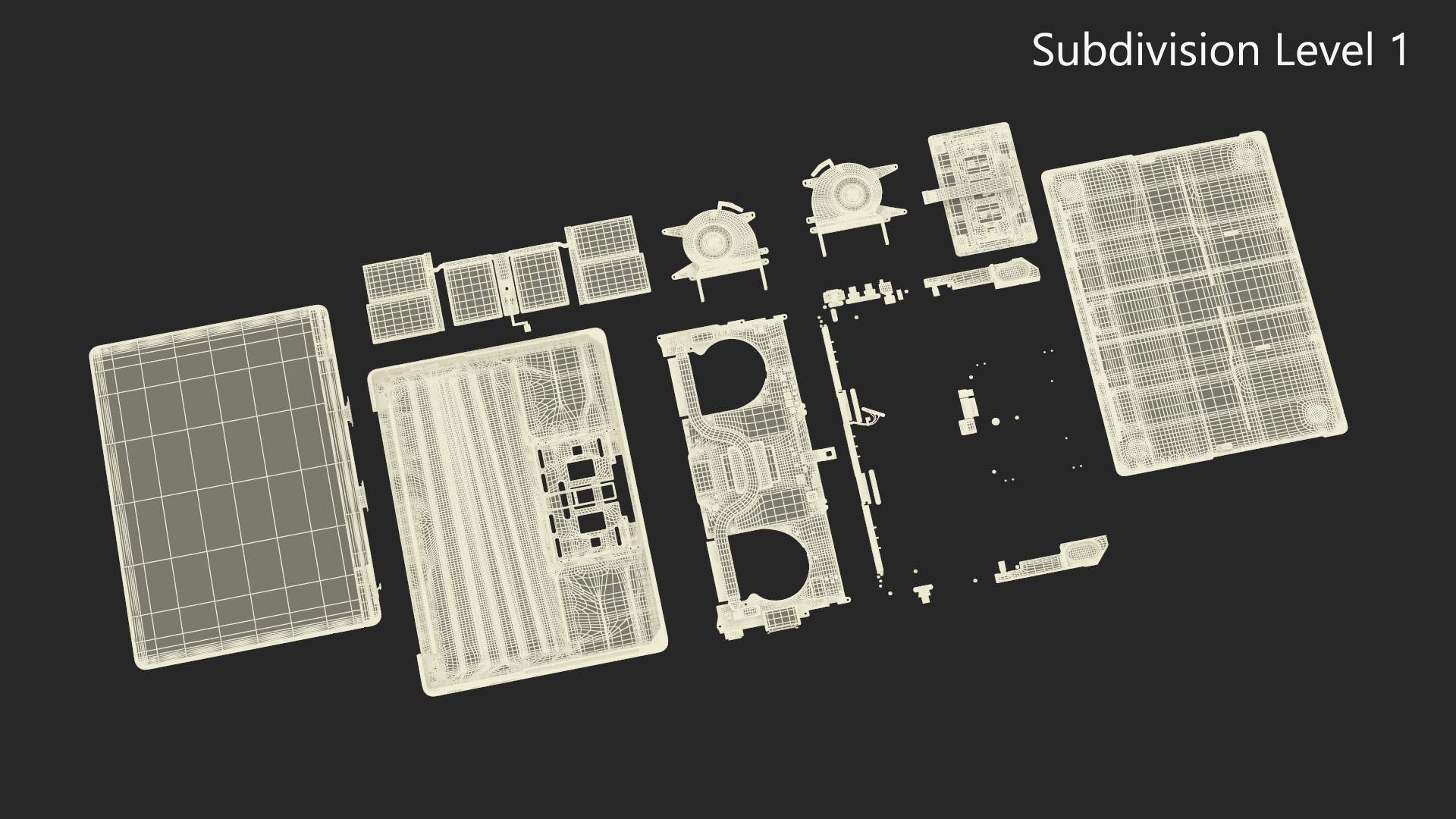 3D model Disassembled Laptop Parts