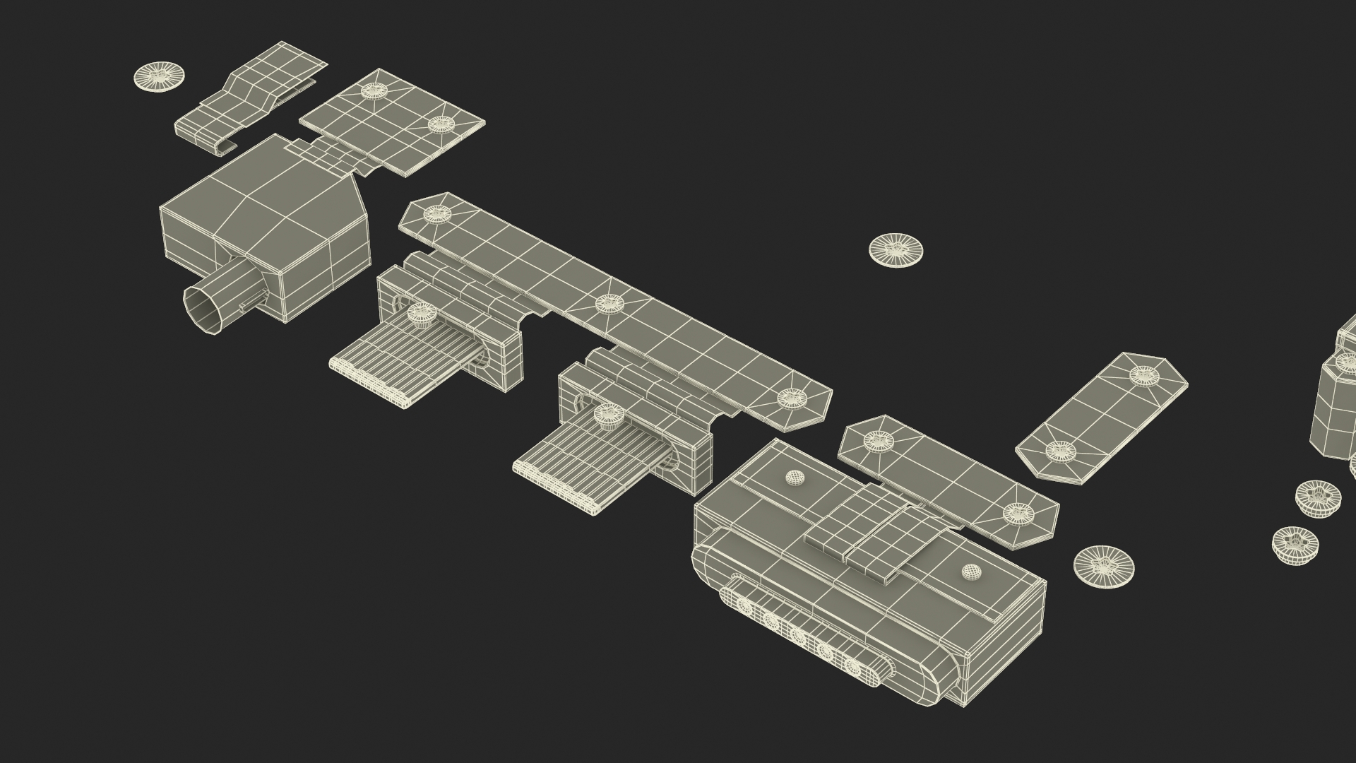 3D model Disassembled Laptop Parts