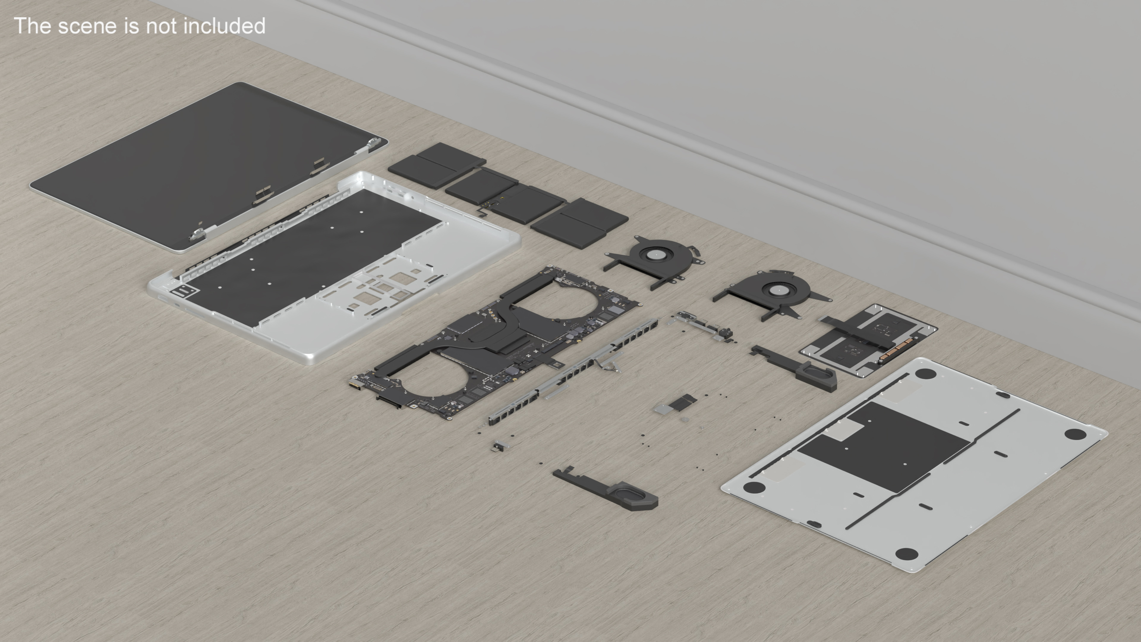 3D model Disassembled Laptop Parts